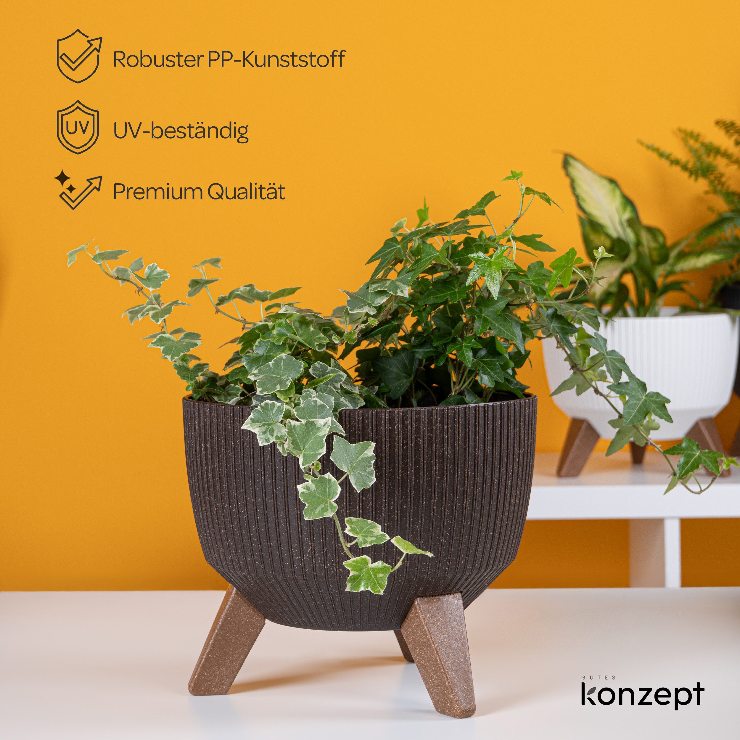 KONZEPT Blumentopf Pflanzschale 24/29cm Blumentopf mit Füßen, mit Wasserabf günstig online kaufen