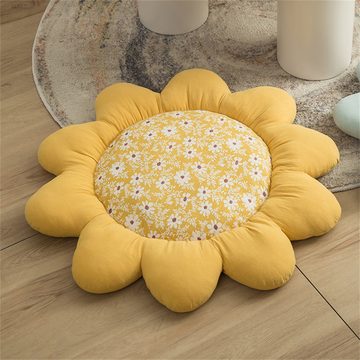 AFAZ New Trading UG Sitzkissen Sonnenblumenkissen Boden Wohnzimmer großes Gänseblümchenkissen