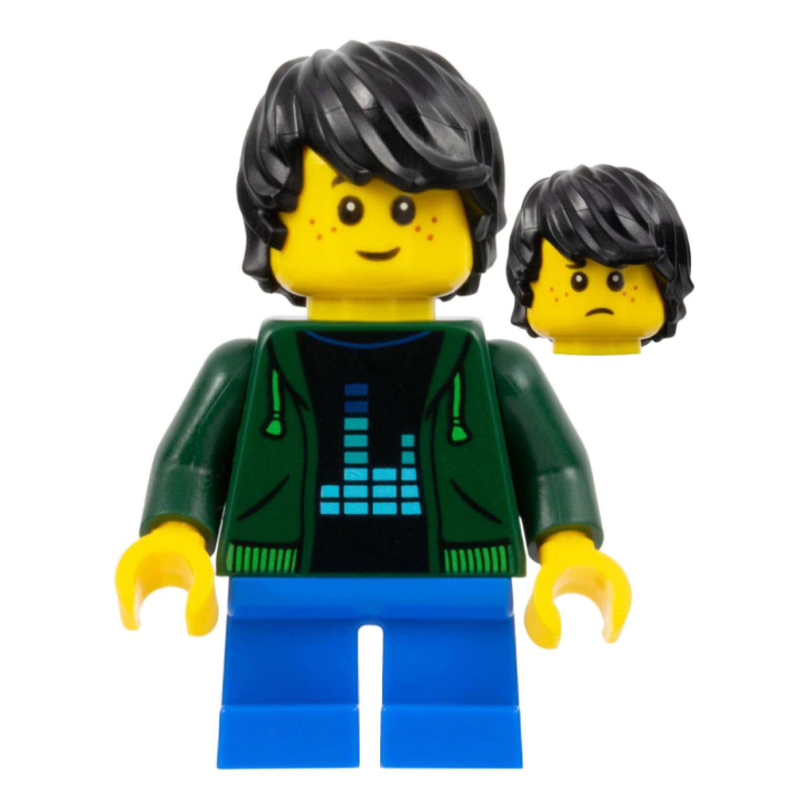 LEGO® LEGO Minifigur Child - Boy, Dark Green Hoodie, Blue Short (bdp034) Spielbausteine