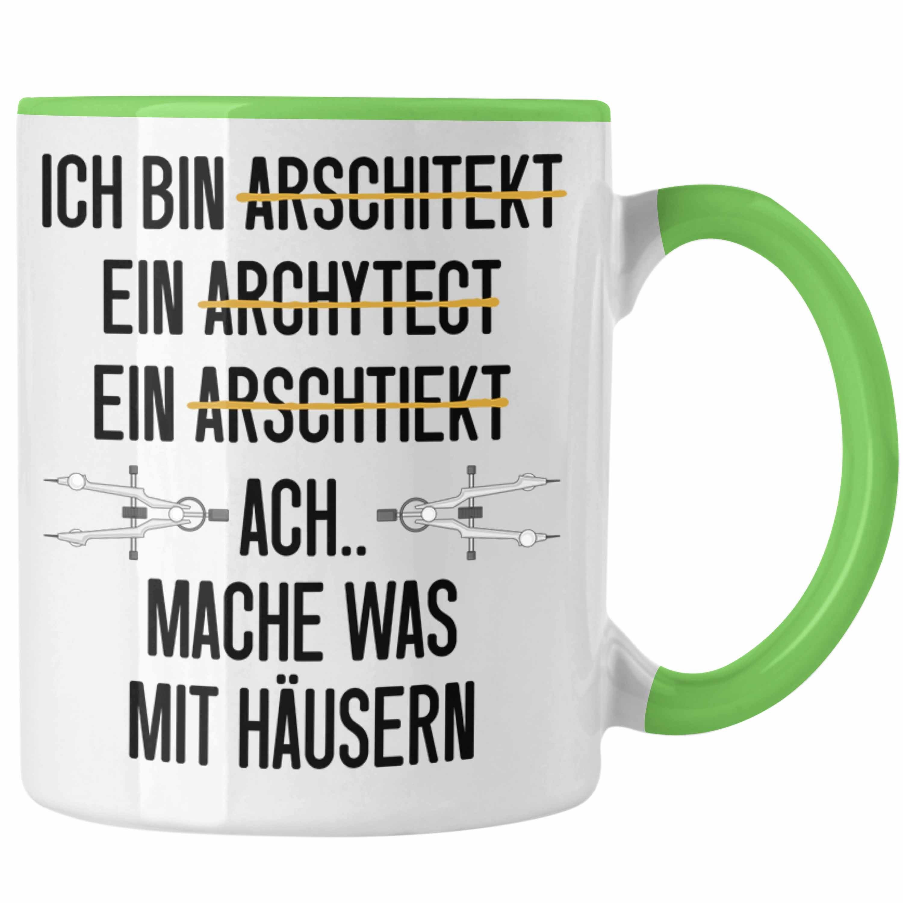 Trendation Tasse Trendation - Architekt Geschenk Tasse Lustig Kaffeetasse mit Spruch Architektur Architekten Geschenkidee Grün