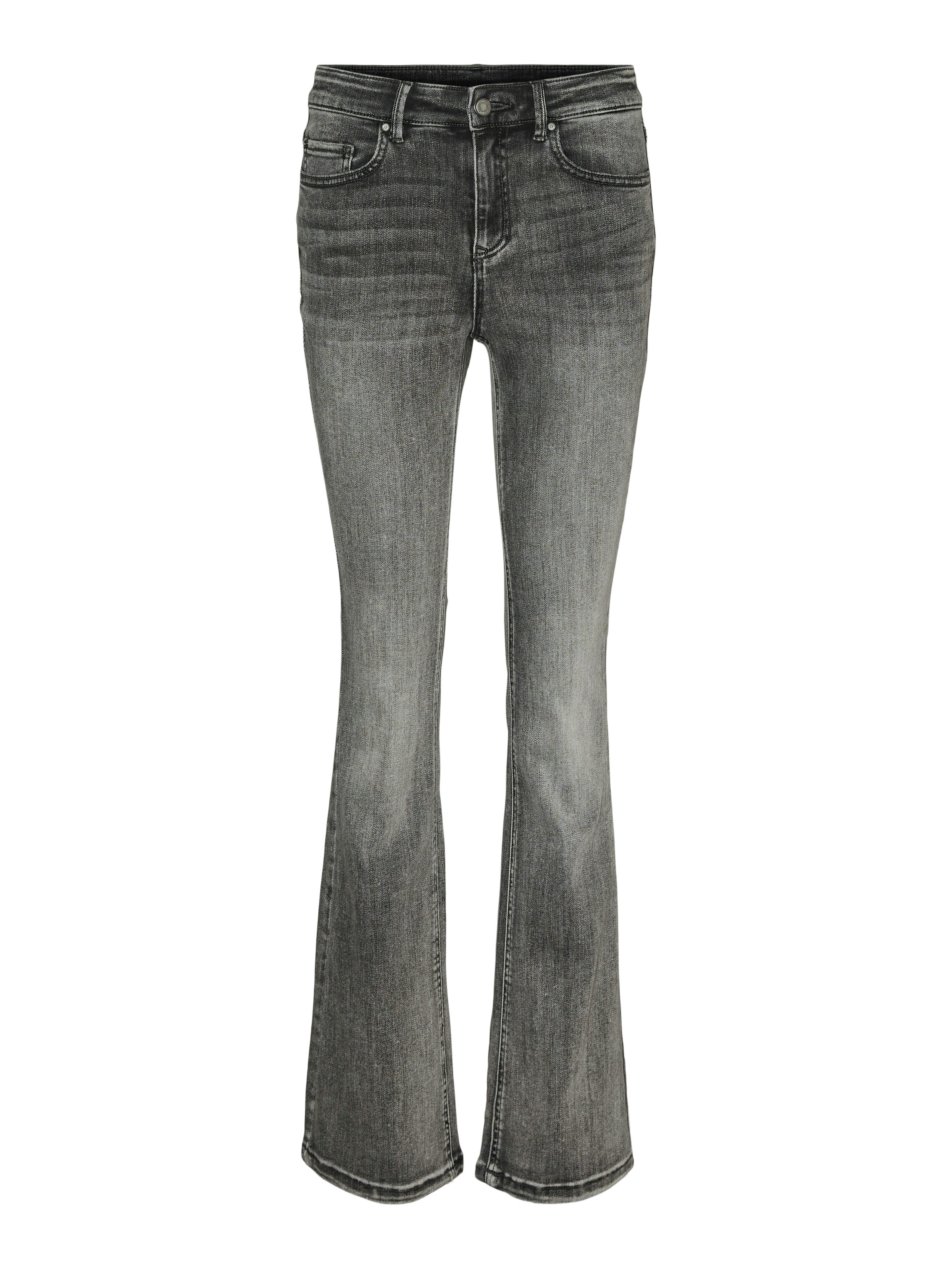 Vero Moda Bootcut-Jeans VMFLASH MR FLARED JEANS LI213 GA NOOS Baumwollmischung mit Stretch, regular waist, bootcut fit