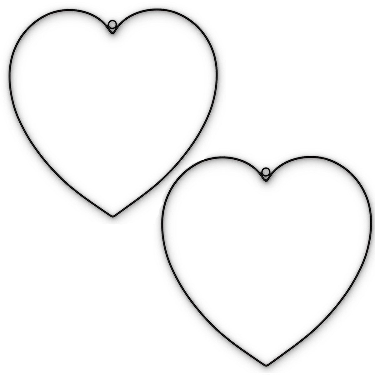 matches21 HOME & HOBBY Dekofigur Metall-Herzen 2er zum Aufhängen 30 cm schwarz Herz-Deko Basteln (2 St), Deko-Hänger Metall-Ringe in Herz-Form als Fenster-Deko Wand-Deko