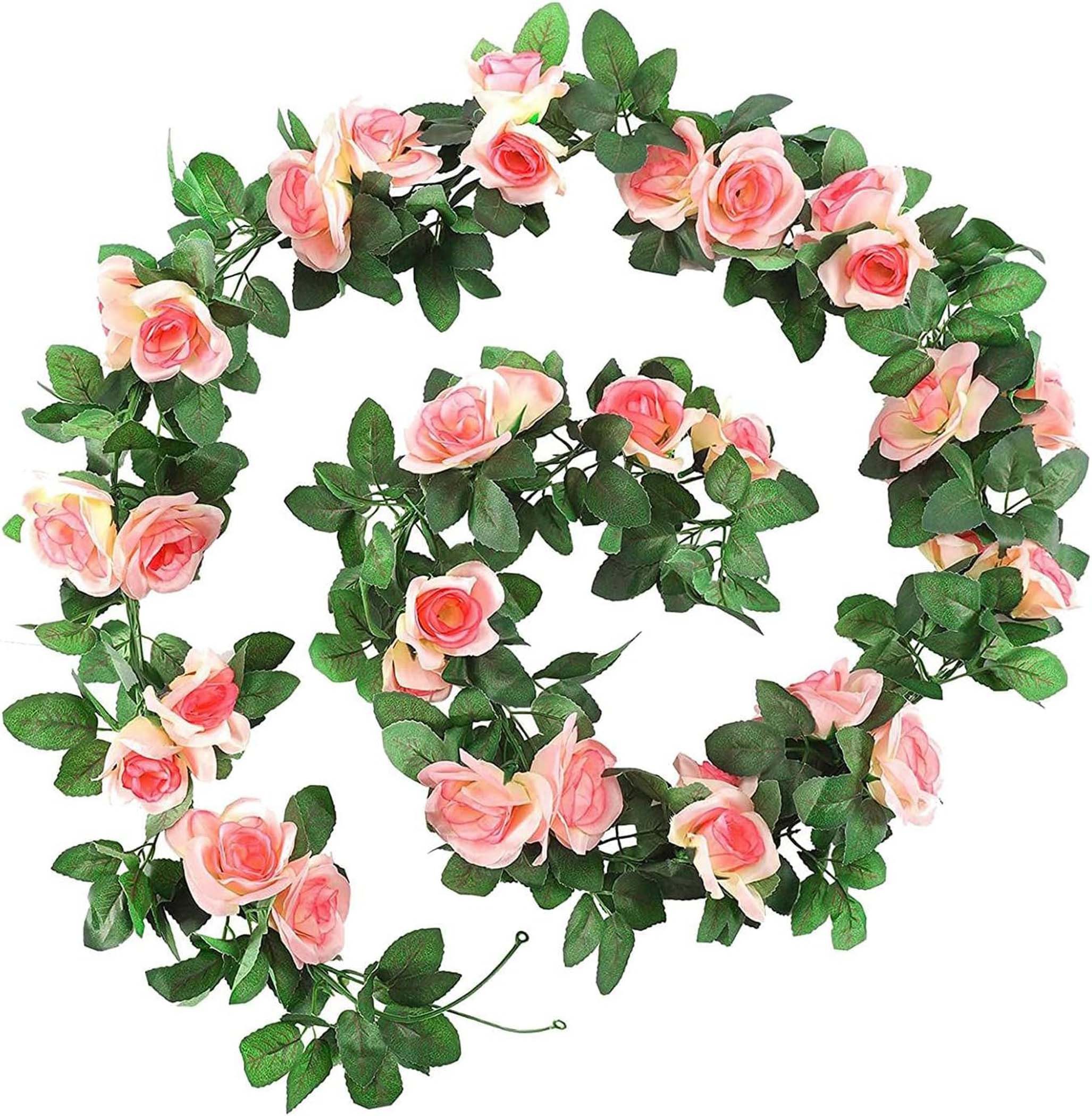 Kunstblumenstrauß osengirlanden künstliche Rosenranken,mit grünen Pflanzen, Minicloss