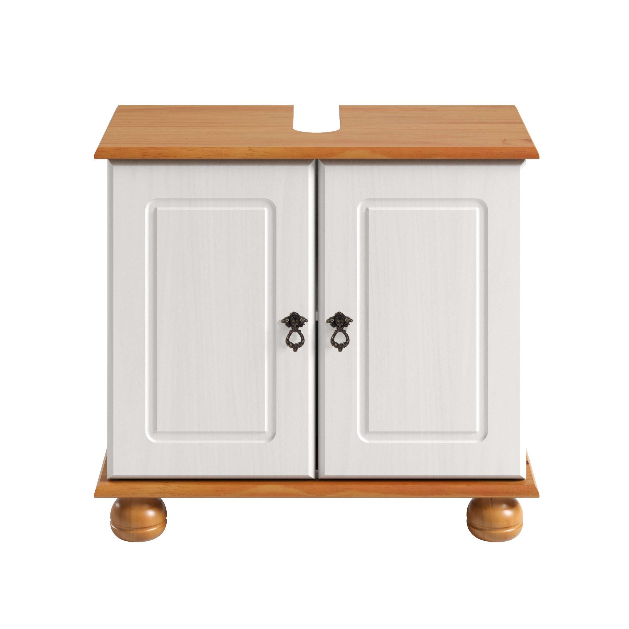 OTTO home Waschbeckenunterschrank Finca aus massivem Kiefernholz, Siphonausschnitt, Breite 62 cm, Höhe 55 cm – Bild 3 von 5