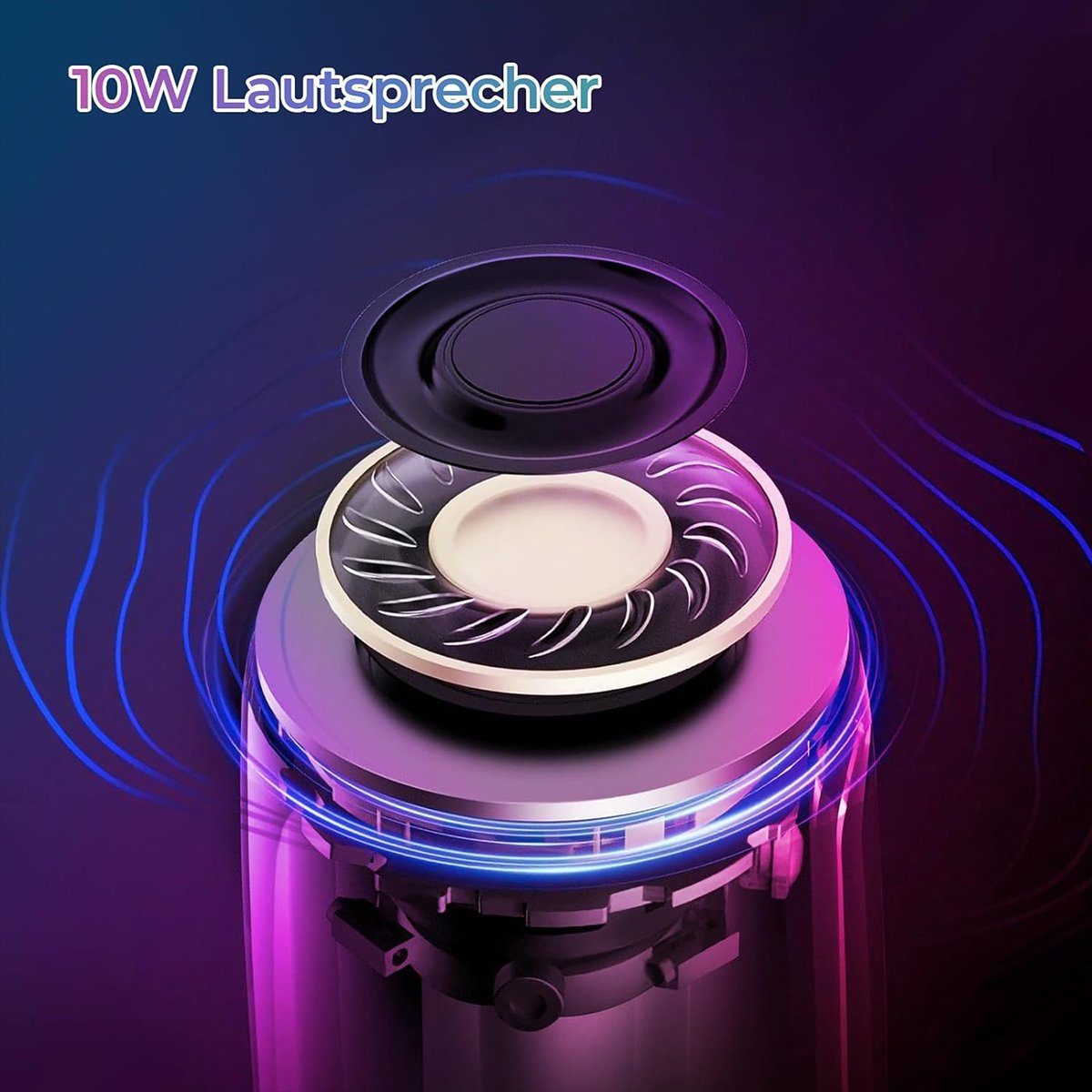 autolock Bluetooth Lautsprecher mit 2 Drahtlosen Geschenke) Mikrofonen (Mikrofon LED-Lichtmodi 6 für Kabellos Karaokemaschinen Lautsprecher mit