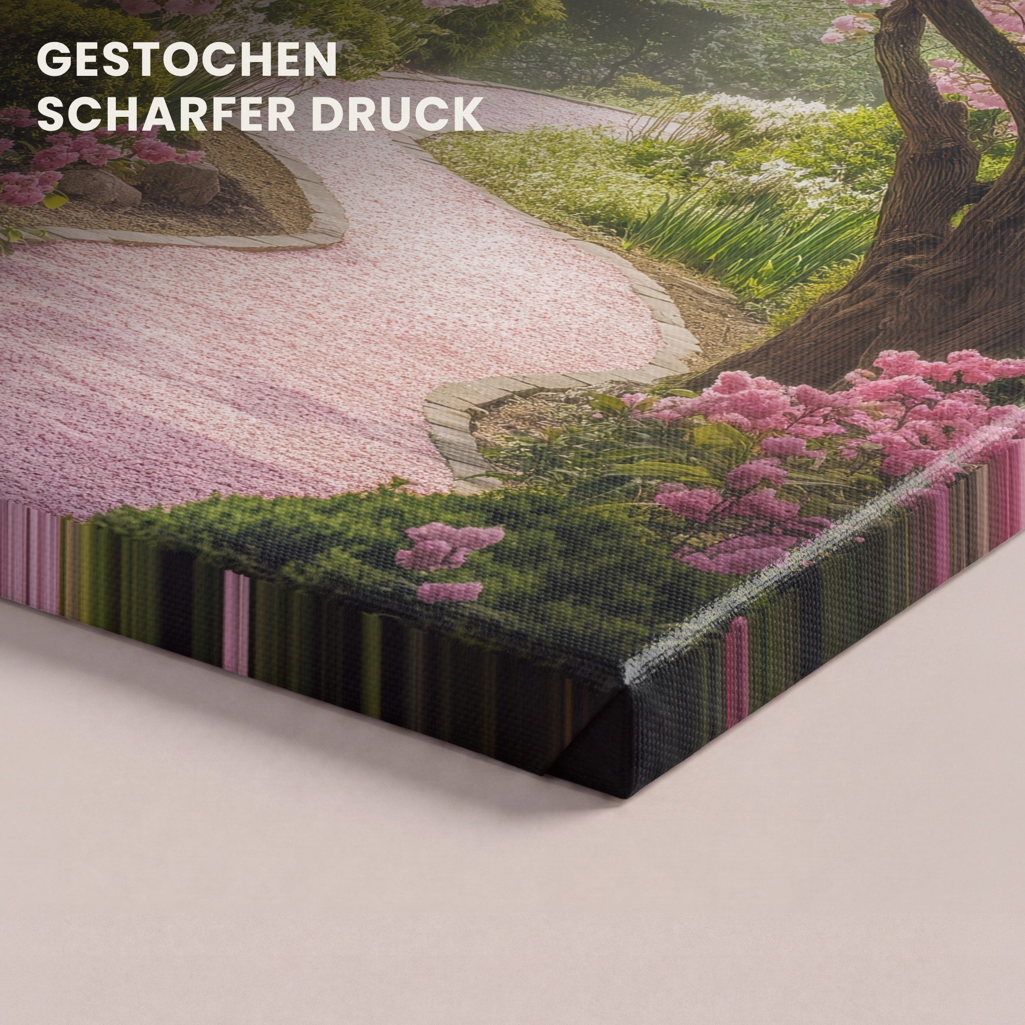 OneMillionCanvasses® Leinwandbild Kirschblüte - Natur - Sakura - Weg - Japanischer Garten, Fotodruck (1 St), Leinwand Canvas Wandbild, Wanddekoration 20x30 cm – Bild 3 von 5