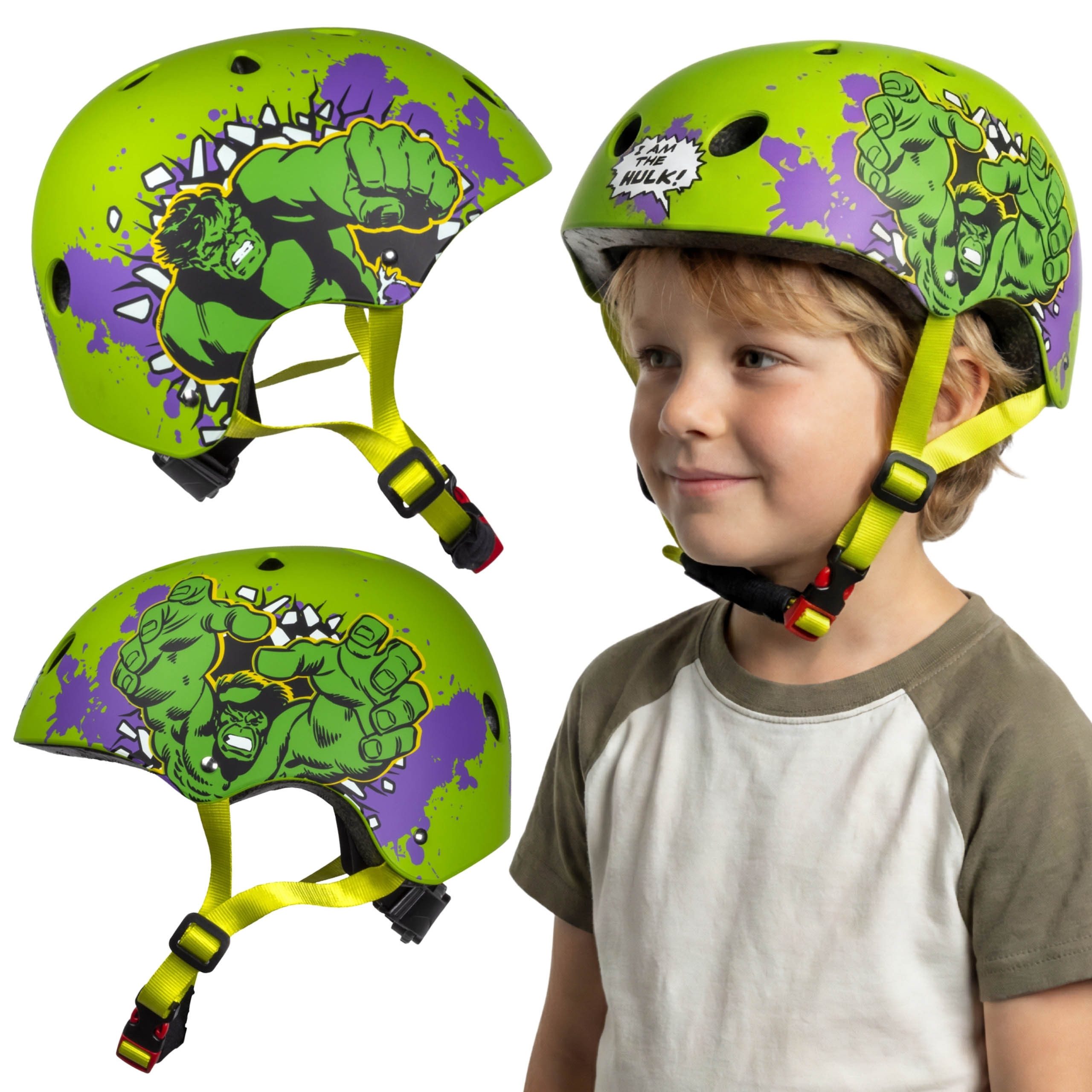Sarcia.eu Kinderfahrradhelm Marvel Avengers Hulk Fahrradhelm Jungen, verstellbar 52–56 cm