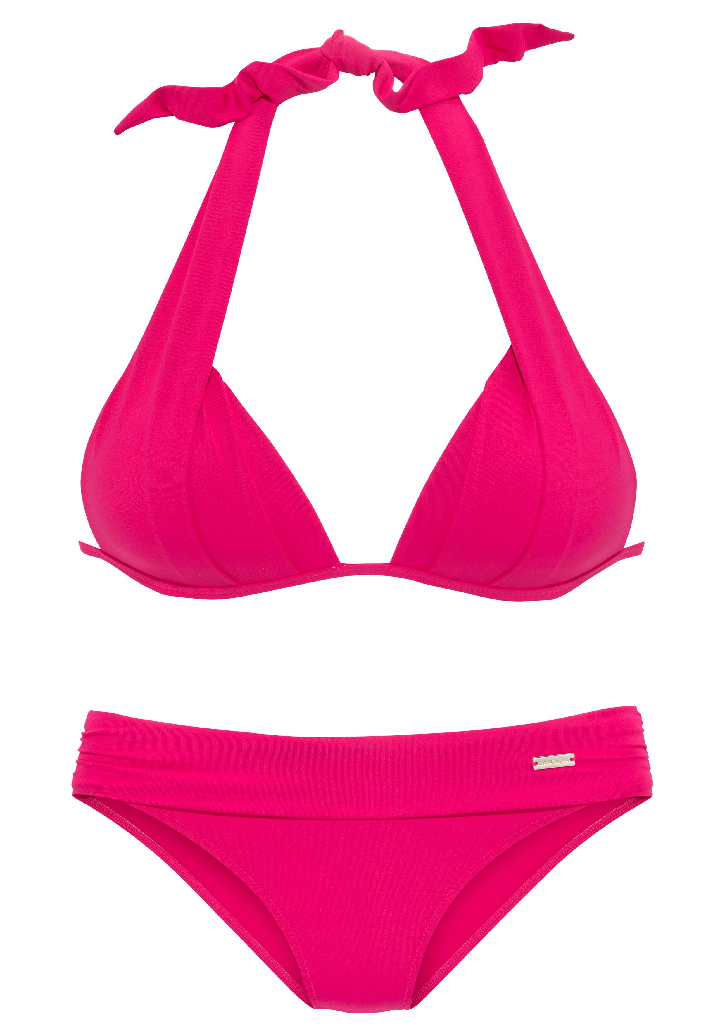 LASCANA Triangel-Bikini mit Push-Up-Effekt pink