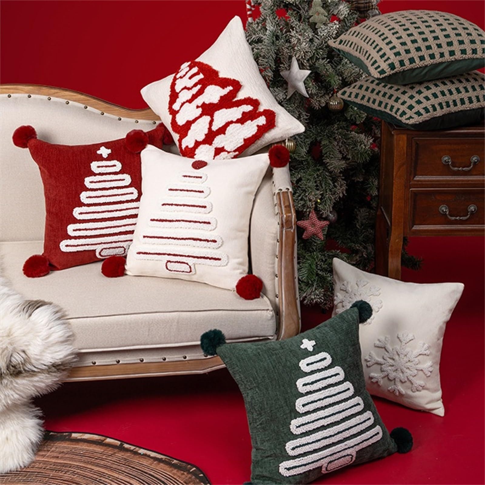 CLTYQ Kissenbezug Weihnachten 2 Stück, Weihnachtsdeko Kissenbezug 45x45 cm, günstig online kaufen