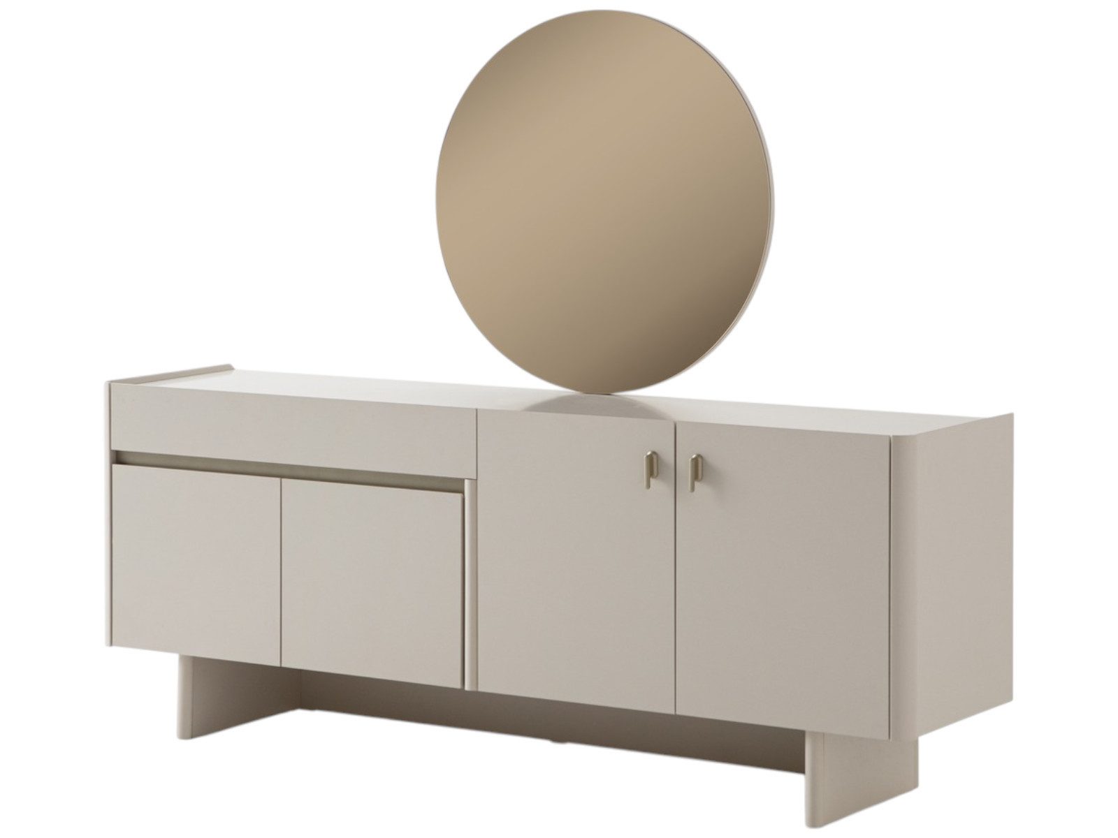 Villa Möbel Sideboard Alaska (Sideboard, 1 St., 200 x 47 x 80 cm), Viel Stauraum hinter Türen pflegeleicht ruhige Beige Optik