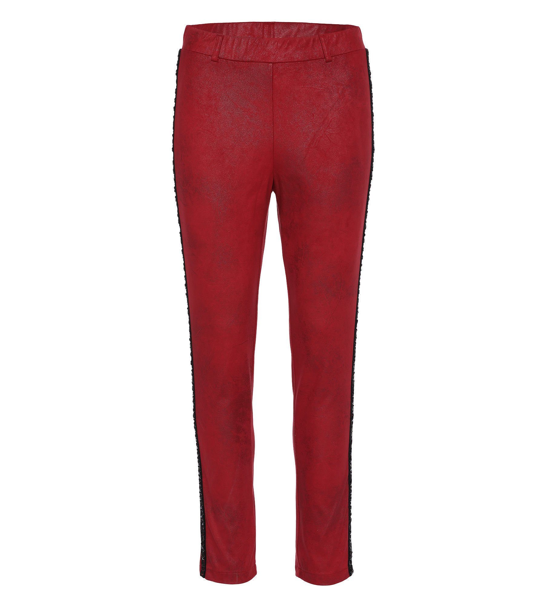 MONACO blue Stretch-Hose Schlupfhose koerpernah mit Flechtpaspel