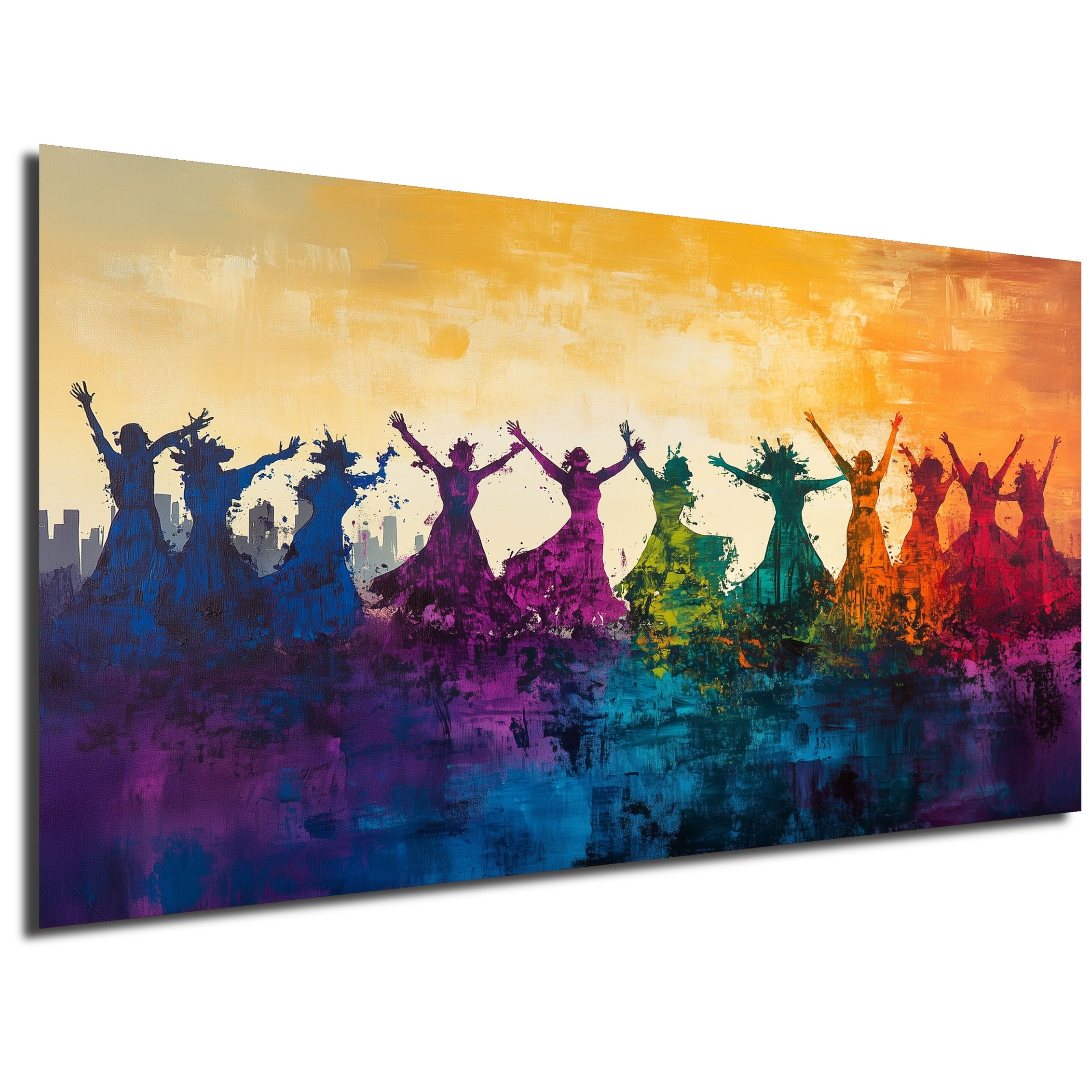 DARO Design Leinwandbild Modern Abstrakt Wandbilder XXL Wandbild Wand Deko Leinwand Bilder, (tanzende Afrikaner), 30x20cm