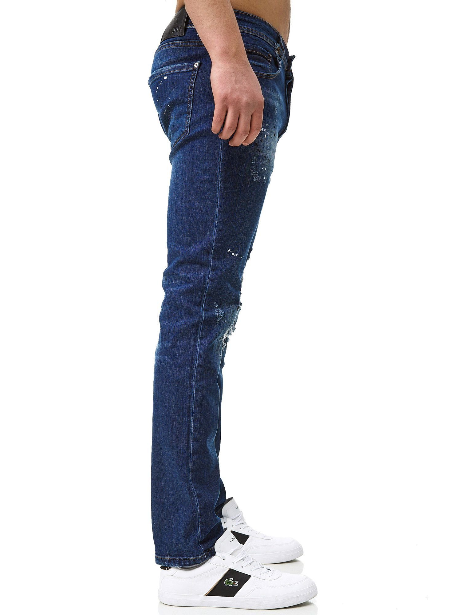 John Kayna Slim-fit-Jeans Jeans Slim Herrenhose Jeanshose Denim Herren J-709-JK Fit Designer Designerjeans Blau Bootcut, (Jeanshose Freizeit,Casual 1-tlg) Herrenjeans