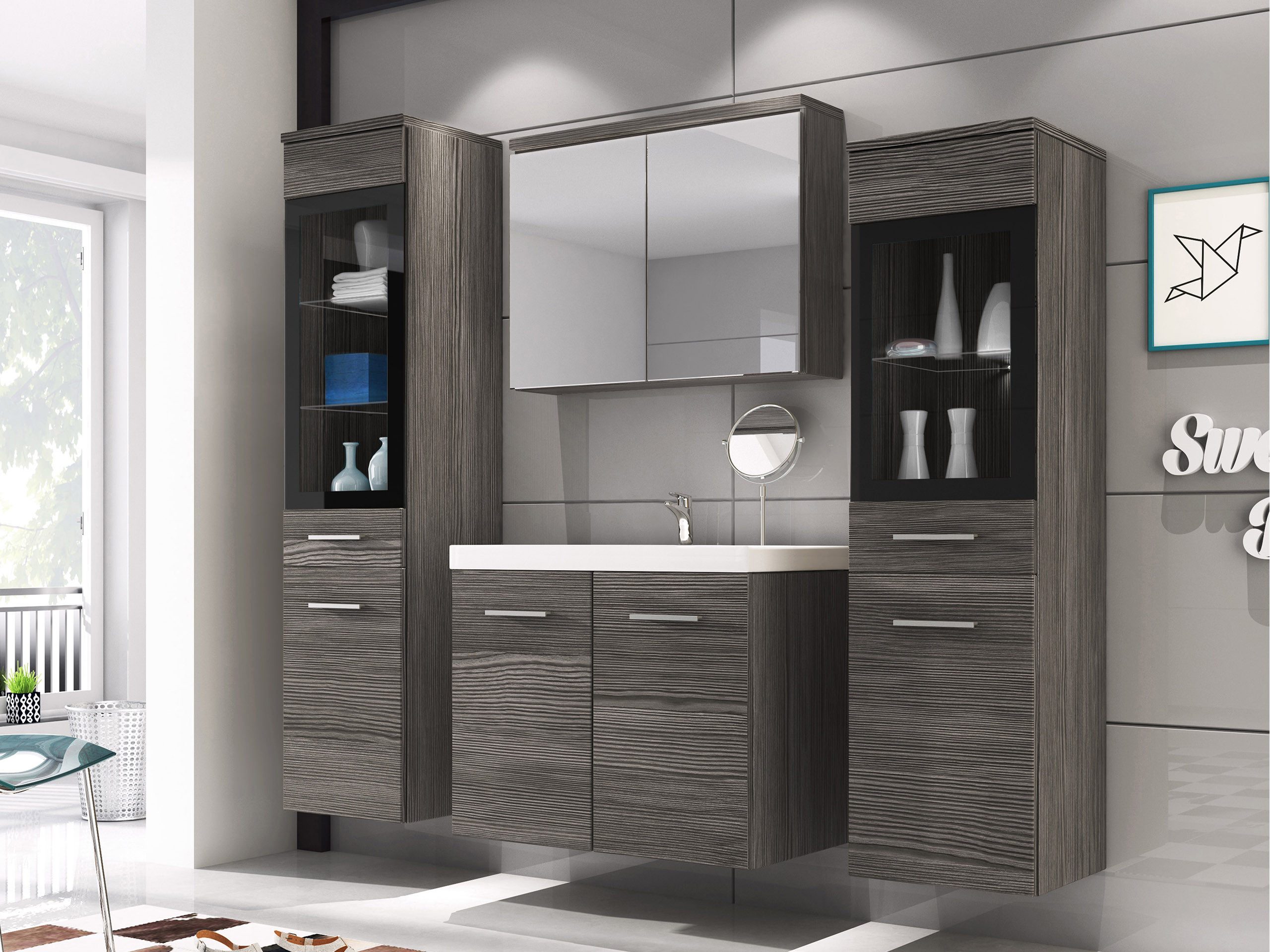 MIRJAN24 Badmöbel-Set Madrit II, (5er-Set, Waschbeckenschrank, günstig online kaufen