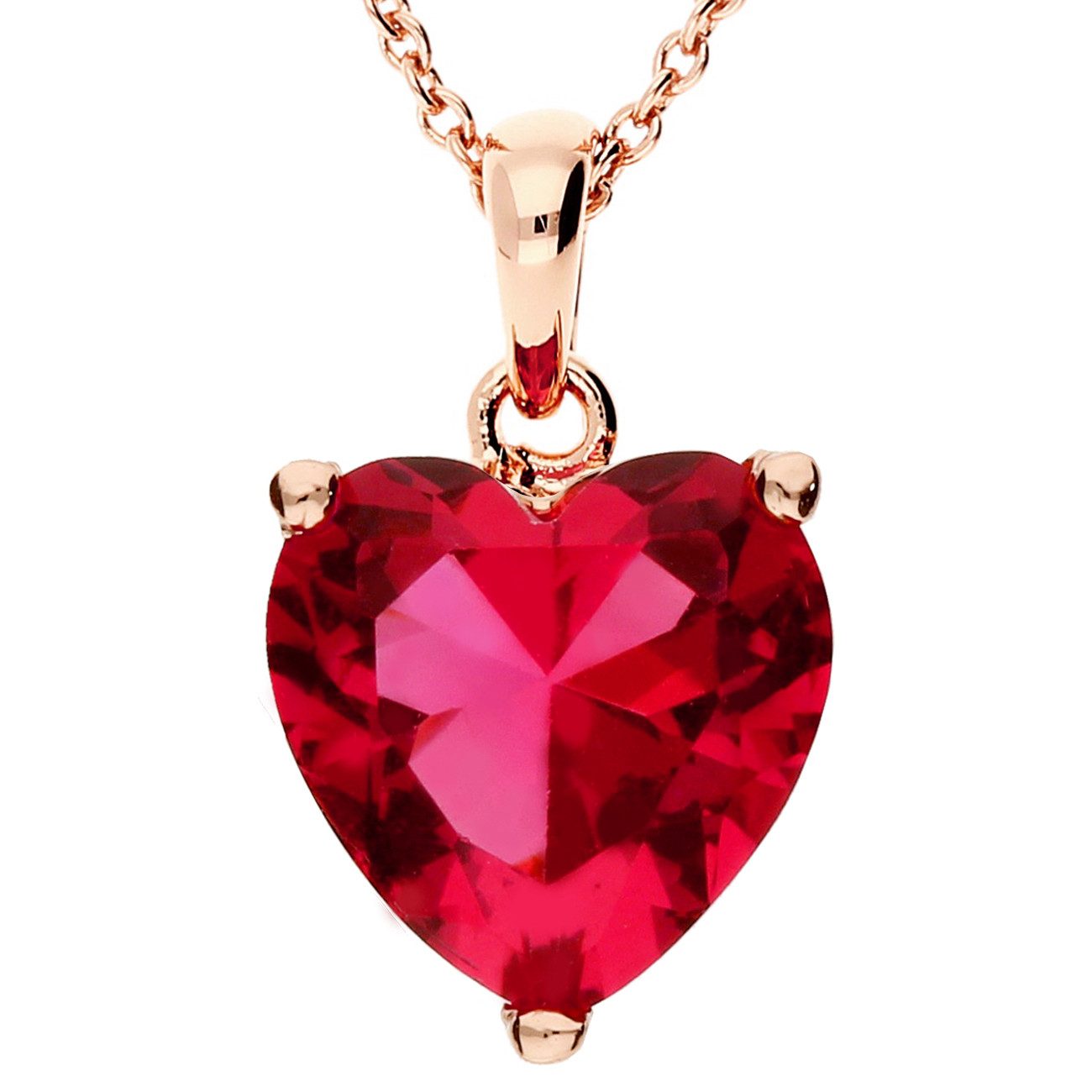 LÖB Kette mit Anhänger 18K Roségold vergoldet Kette Zirkonia Stein kleines günstig online kaufen