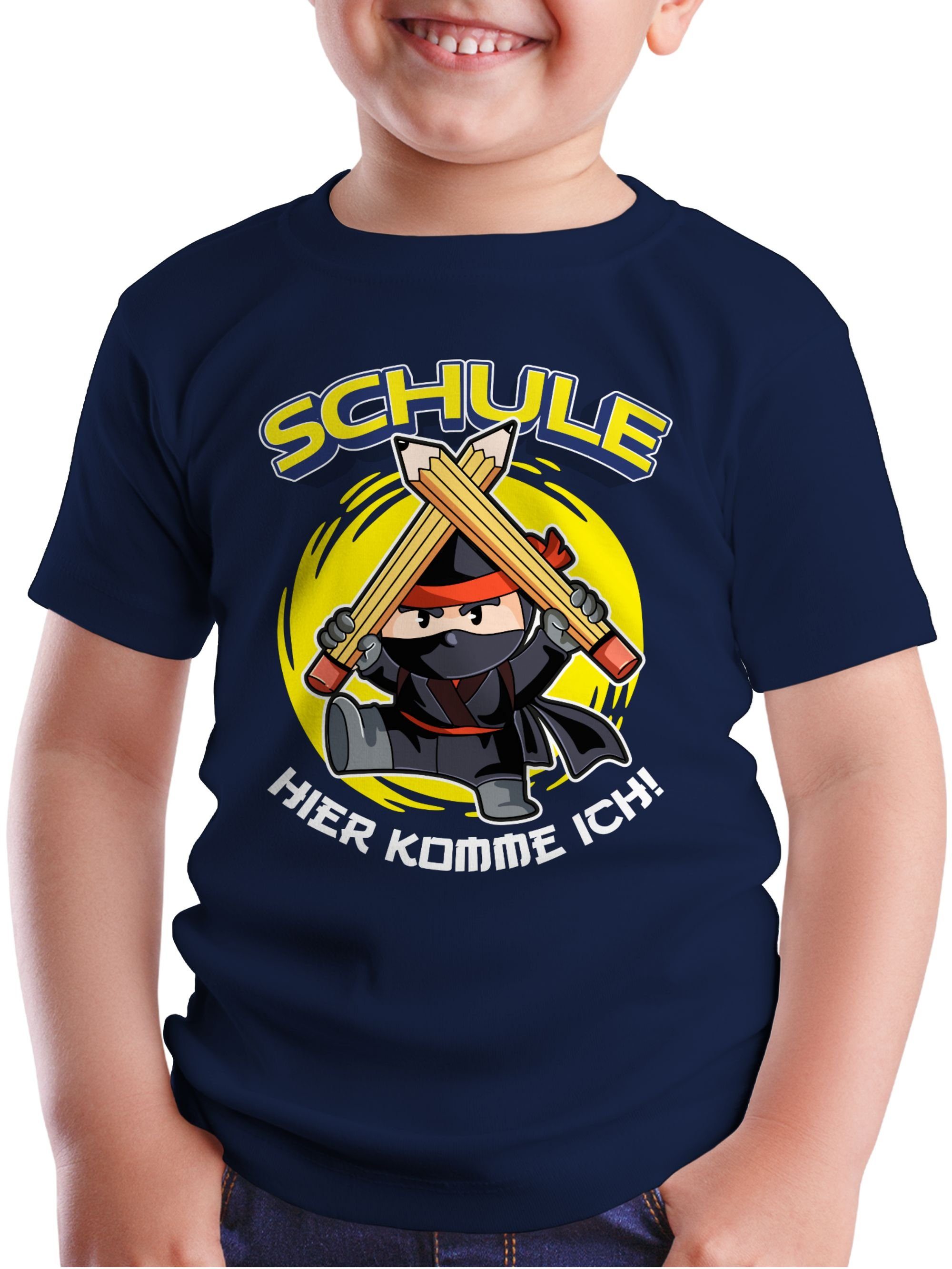 Shirtracer T-Shirt Schule Hier komme ich! Ninja Einschulung Junge Schulanfang Geschenke