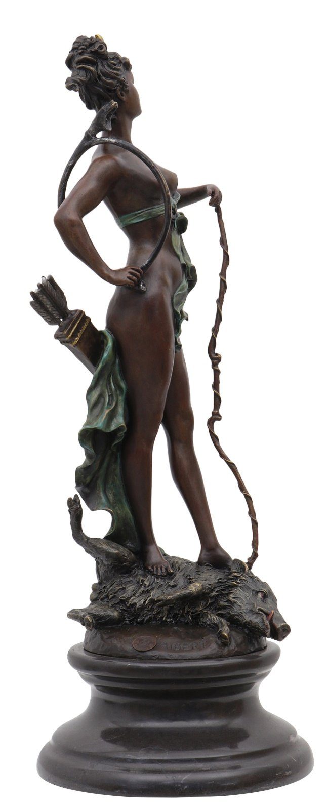 Bronzeskulptur Statue Figur 47,6c Diana Aubaho Skulptur im Victorius Antik-Stil Bronze