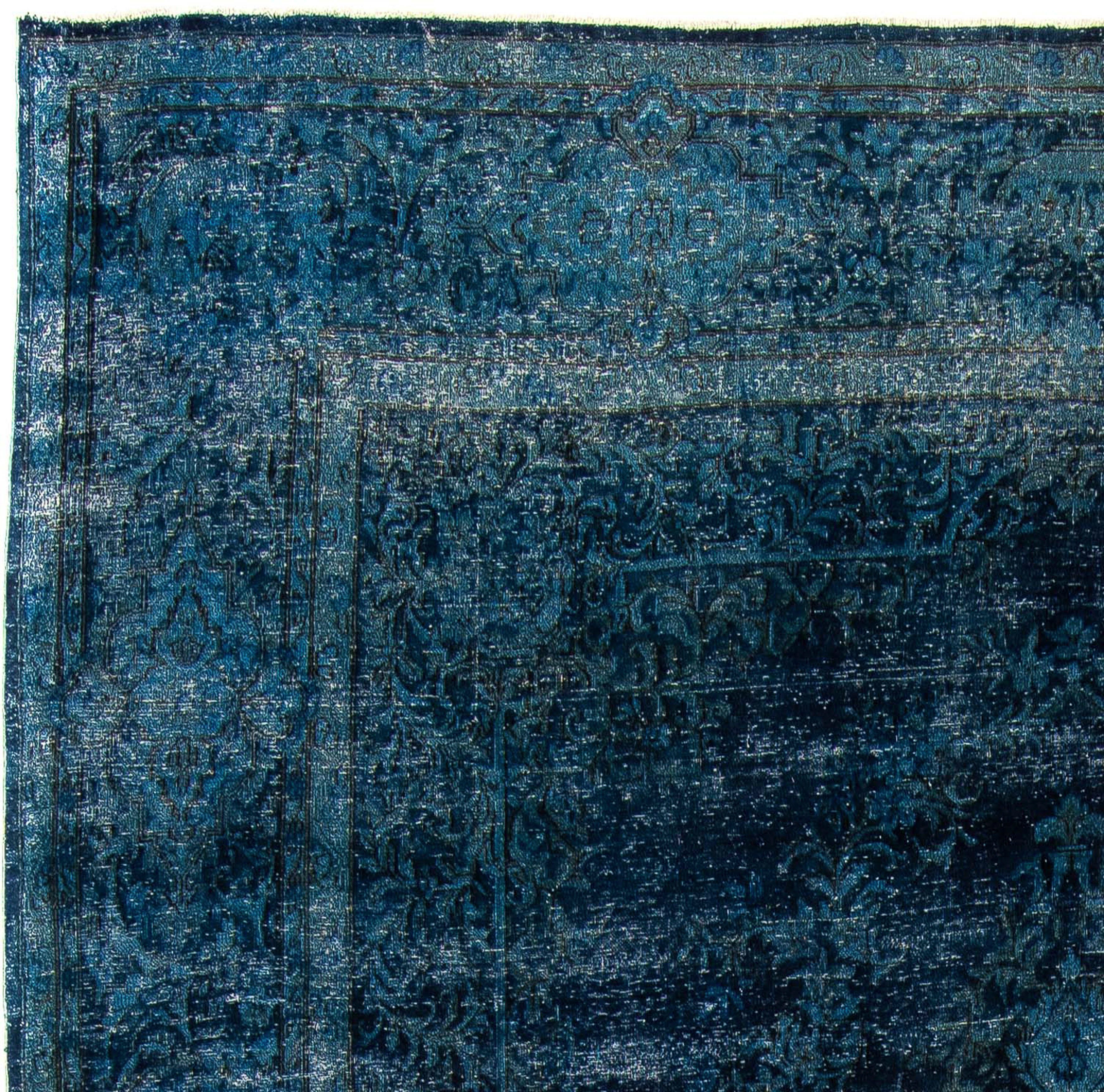 Teppich Vintage dunkelblau, mit morgenland, x Wohnzimmer, Höhe: cm Handgeknüpft, 293 Zertifikat - mm, - 8 Einzelstück rechteckig, 384