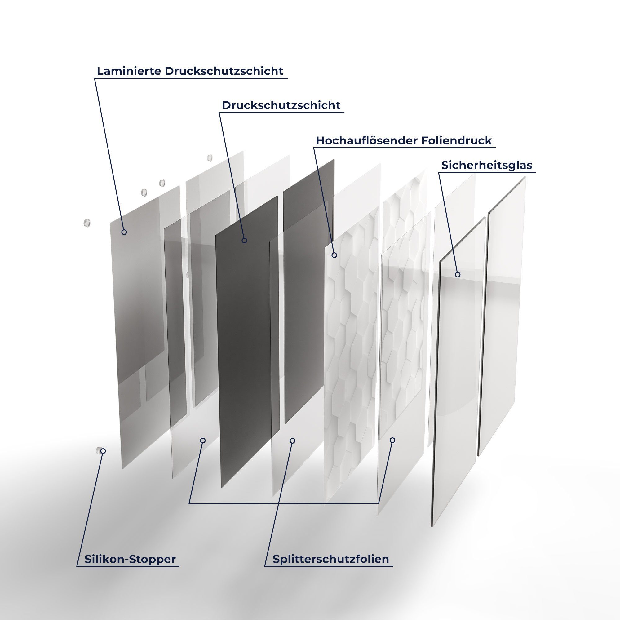 '3D-Wabenmuster', DEQORI Herdabdeckplatte Ceranfeld Glas Glas, (2 Herd tlg), Herdblende-/Abdeckplatte