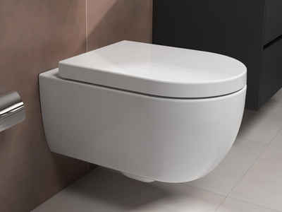 Aqua Bagno Tiefspül-WC Aqua Bagno Spülrandloses WC - Design Hänge-WC Toilette abnhembarer