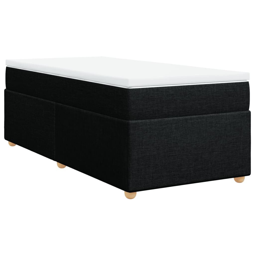 vidaXL Bett Boxspringbett mit Matratze Schwarz 90x200 cm Stoff