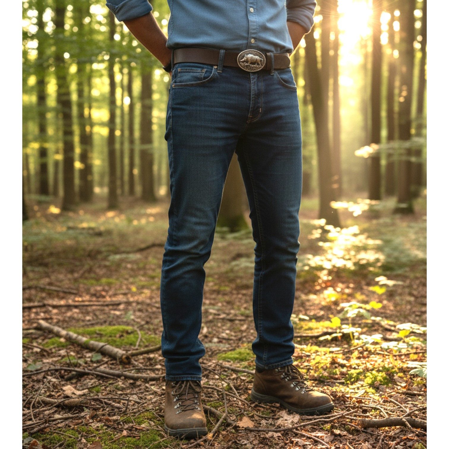 FRONHOFER Koppelgürtel Herren Trachten (1-St) Wildsau-Schnalle, für Lederhose
