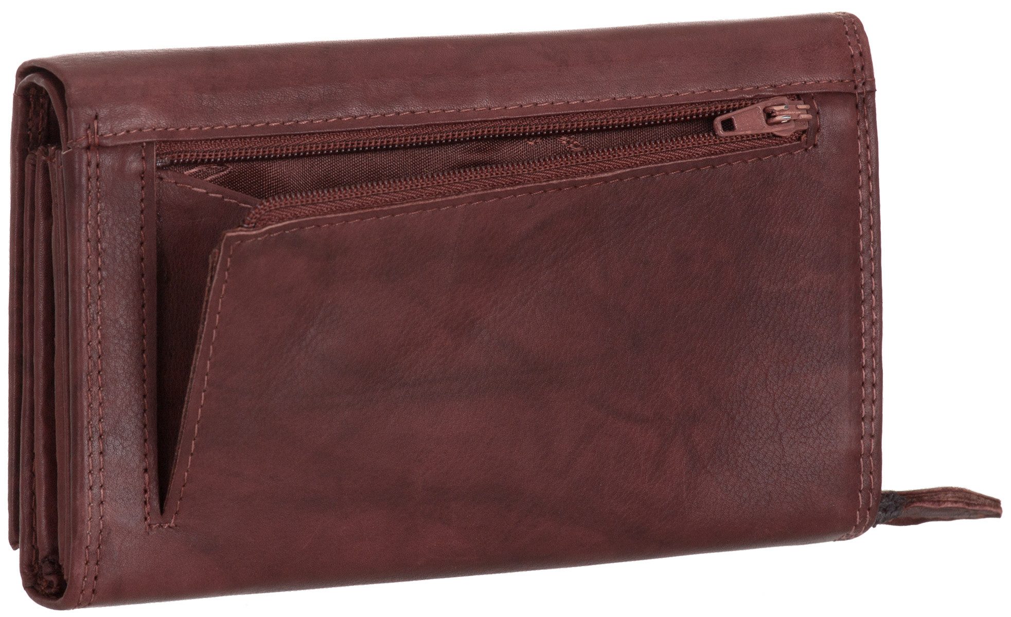 Money Maker Geldbörse, Damen Geldbörse Echt-Leder RFID 18 Karten Portemonnaie Geldbeutel