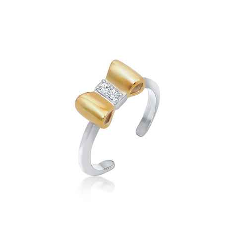 Elli Fingerring Kinder Schleife Kristalle 925 Silber