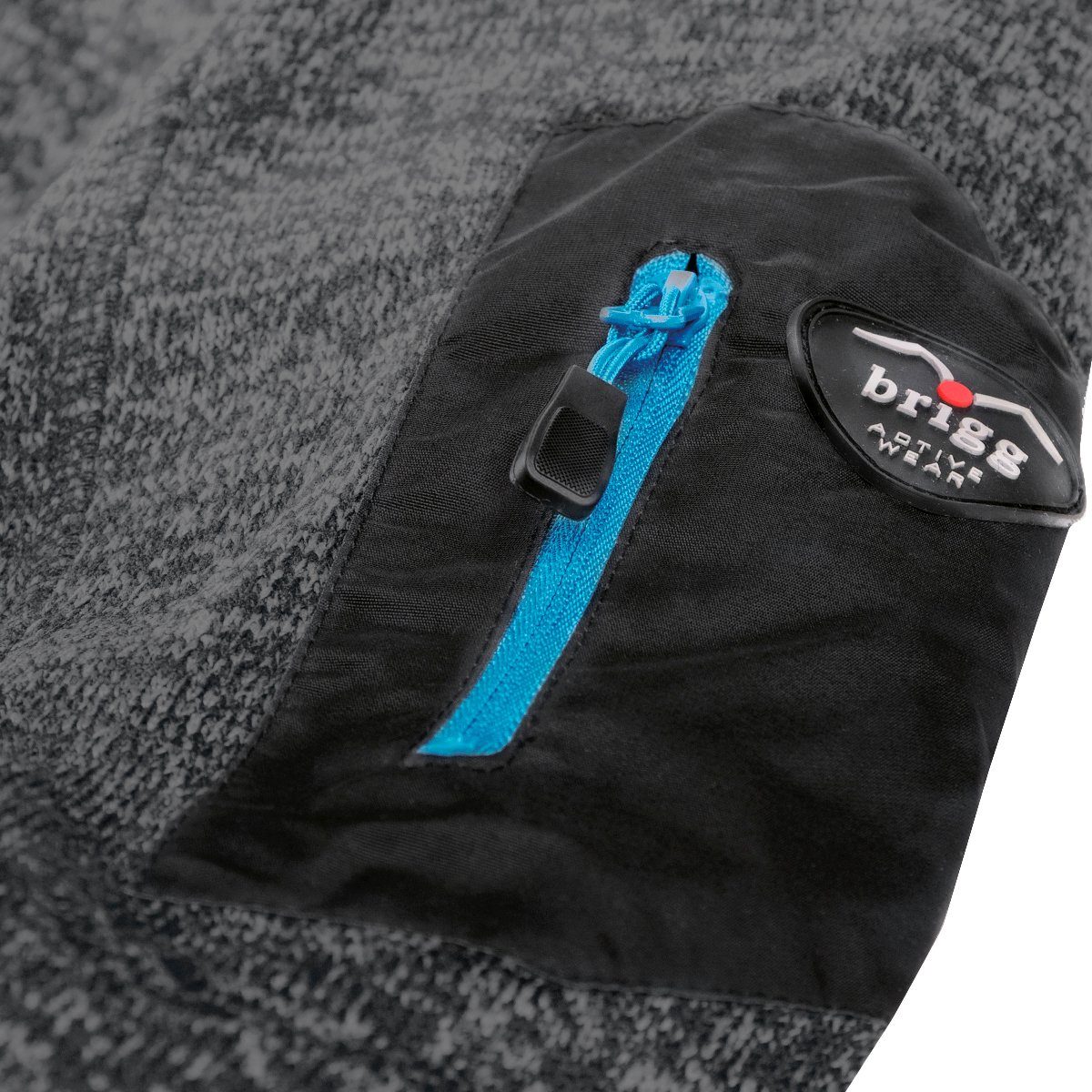 Brigg Fleecejacke Übergröße Brigg Strickoptik Fleecejacke mittelgrau