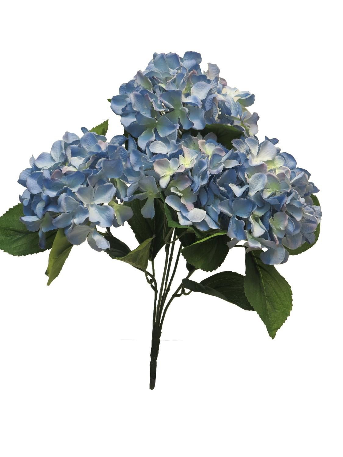 Kunstblume Künstliche Blume Hortensie LINJIA auf Steckstab, blau, 45 cm Hortensie, artplants, Höhe 45.0 cm