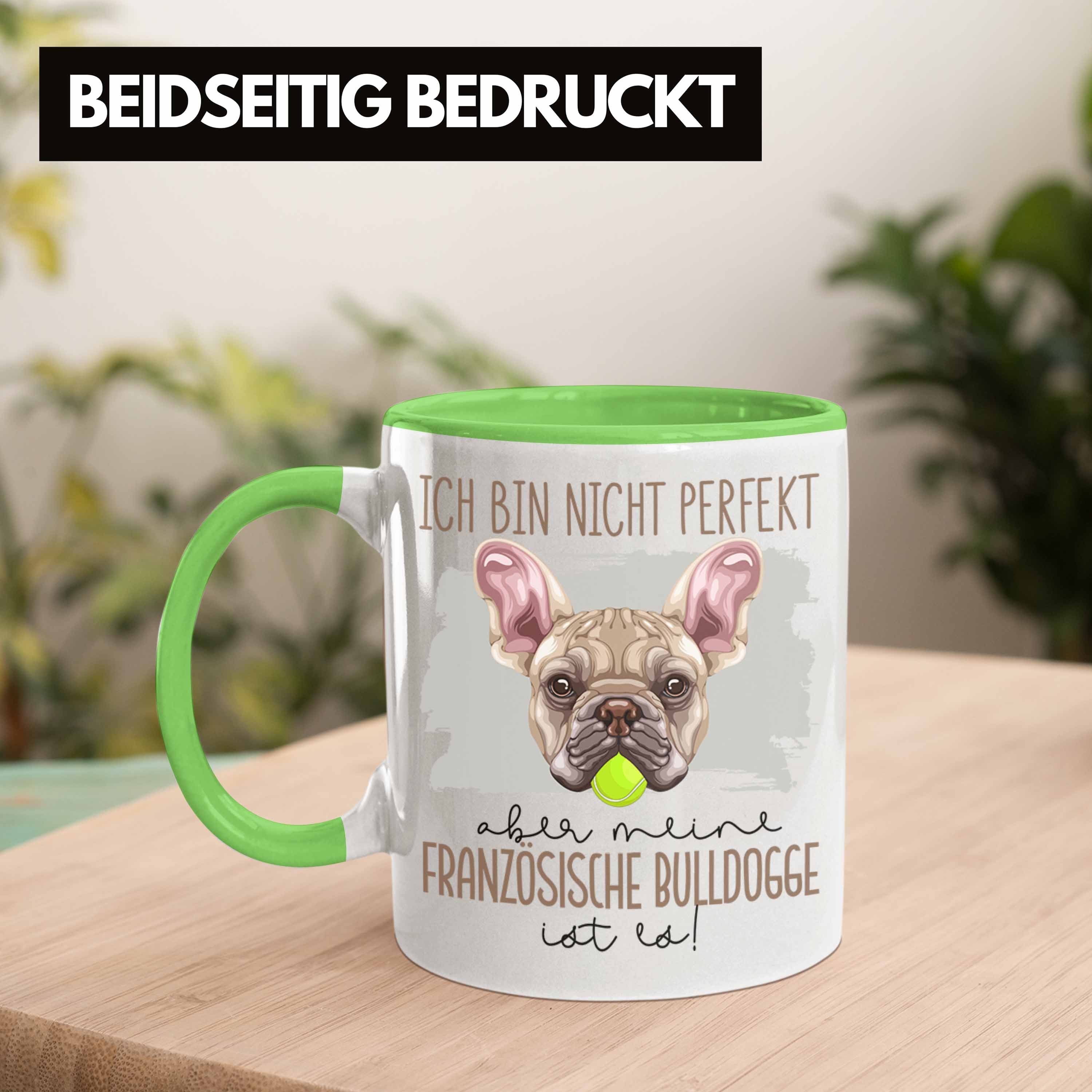Trendation Tasse Französische Geschen Geschenk Tasse Besitzer Spruch Lustiger Grün Bulldogge
