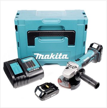 Makita Winkelschleifer DGA 452 SAJ Akku Winkelschleifer 18 V 115 mm + 2x Akku 2,0 Ah + Ladeg