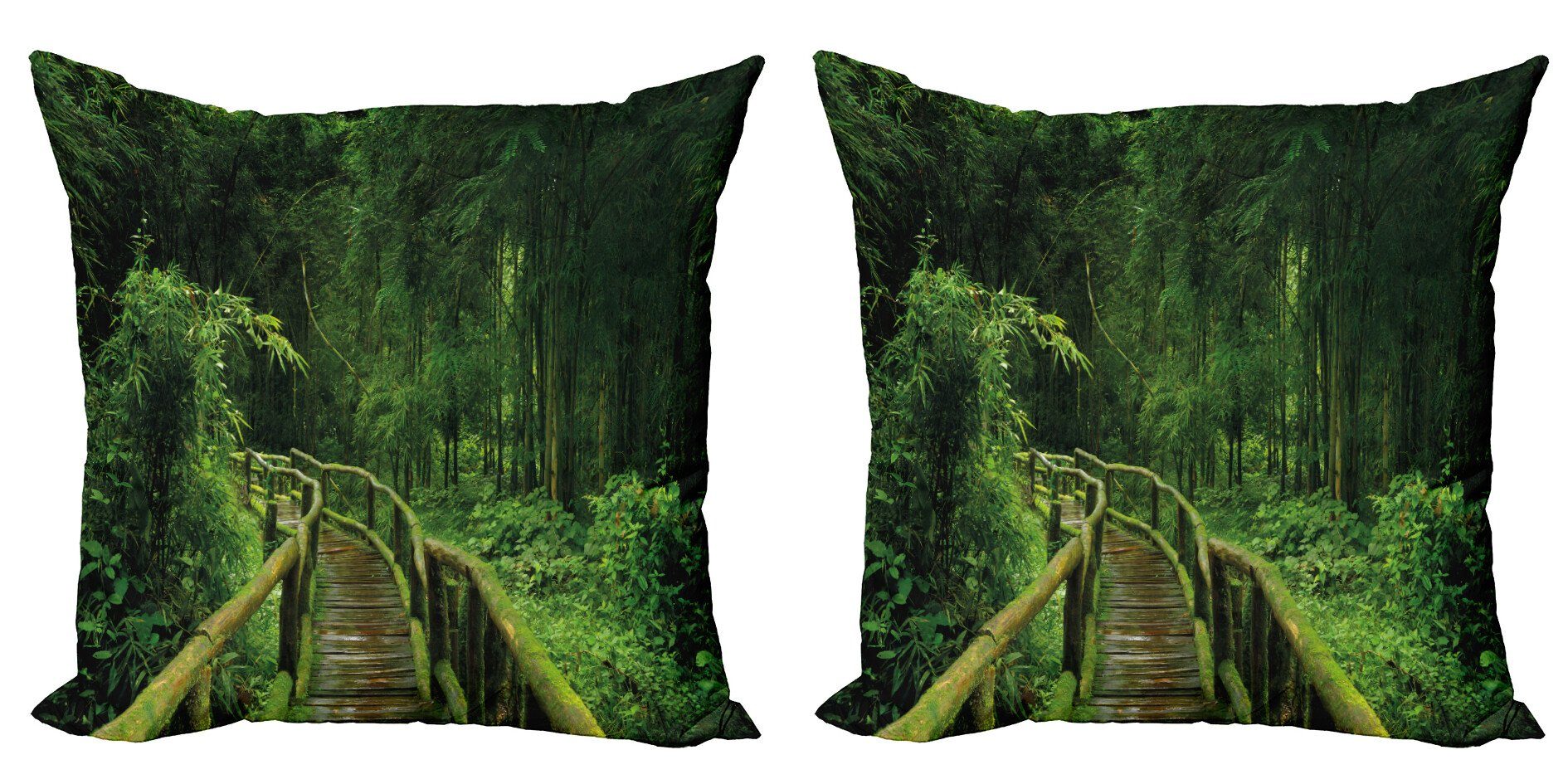 Kissenbezüge Modern Accent Doppelseitiger Digitaldruck, Abakuhaus (2 Stück), Urwald Tropical Thailand Wald