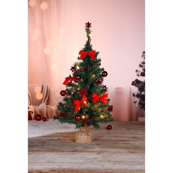 GartenHero Künstlicher Weihnachtsbaum Künstlicher Weihnachtsbaum grün 75cm dekoriert Tannenbaum Christbaum
