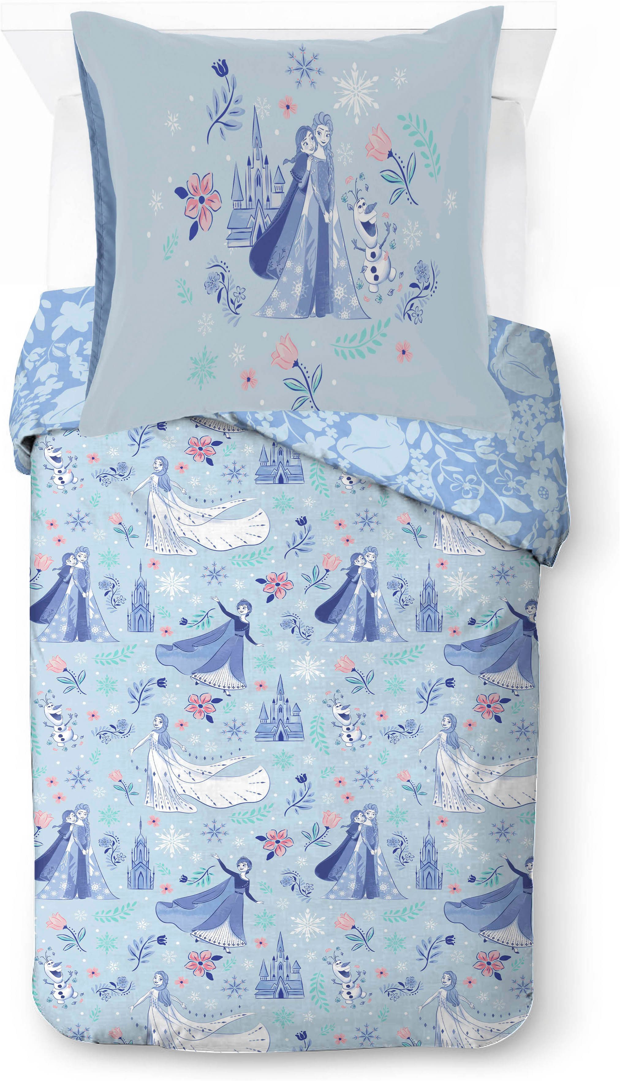 Disney Kinderbettwäsche Frozen Magical Moment, Linon, 2 teilig, 100% Baumwolle