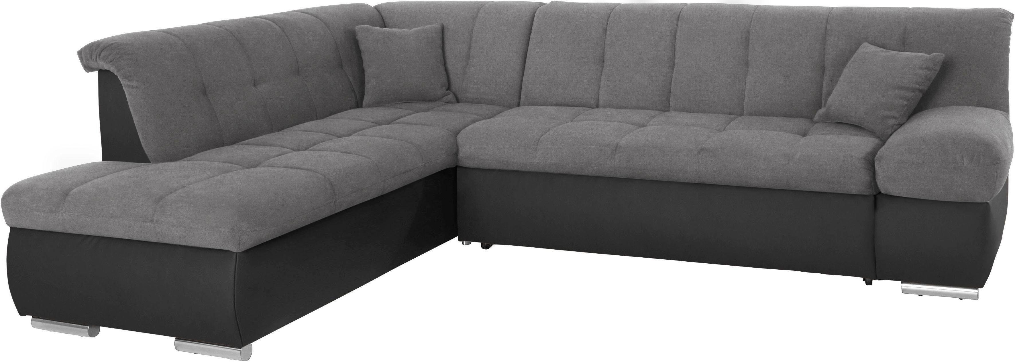 DOMO collection Ecksofa MONA 271x213 cm, modern und komfortabel, whlw. mit Bett- und Armlehnfunktion, L-Form