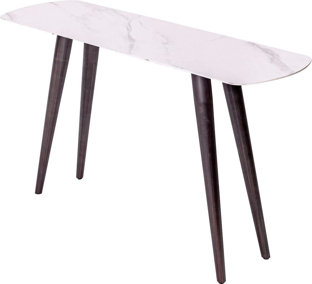 Leonique Konsolentisch Fremont, Keramik-Konsolentisch, Marmoroptik, Metallbeine schwarz, 130x40x76