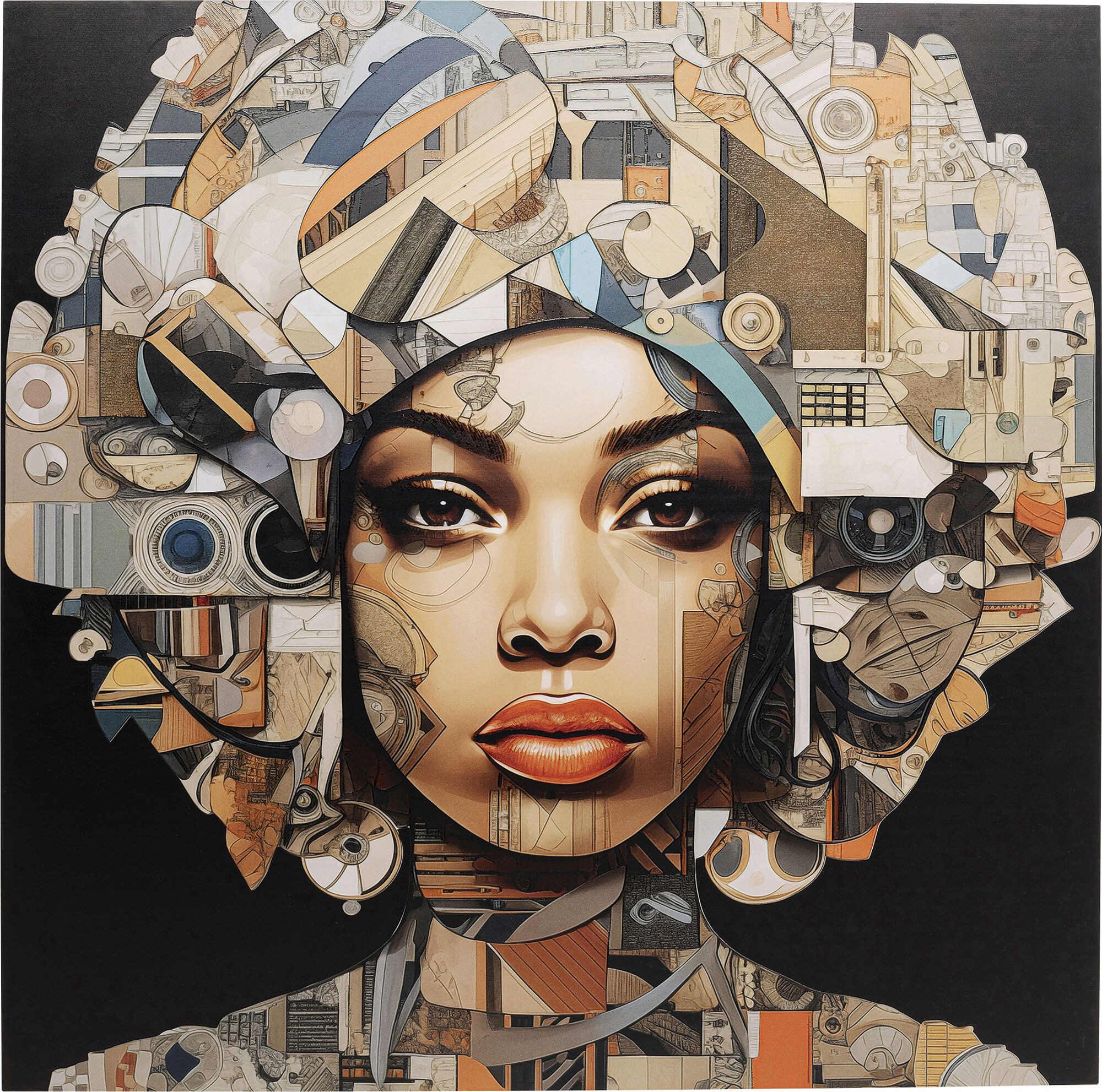 Kare Design Glasbild Art Geo Women, Frau, Glasbild 120x120 cm