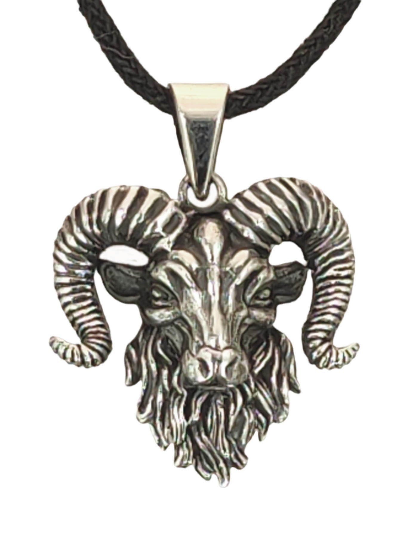 Kettenanhänger Widder Anhänger 925 Sterling Silber Kopf Widderkopf Schaf Ziege Nr.432