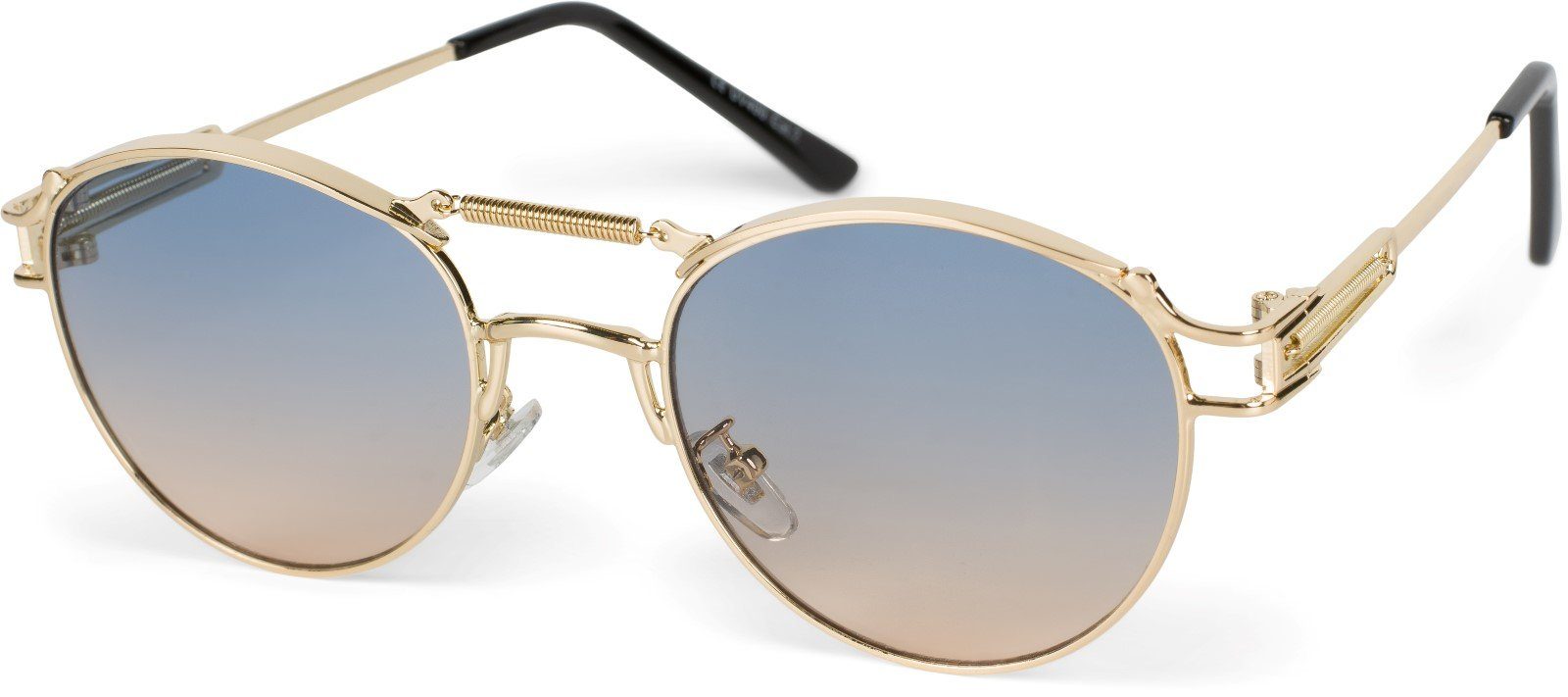 Getönt Verlauf Gestell (1-St) Sonnenbrille styleBREAKER Grau-Beige Gold / Glas