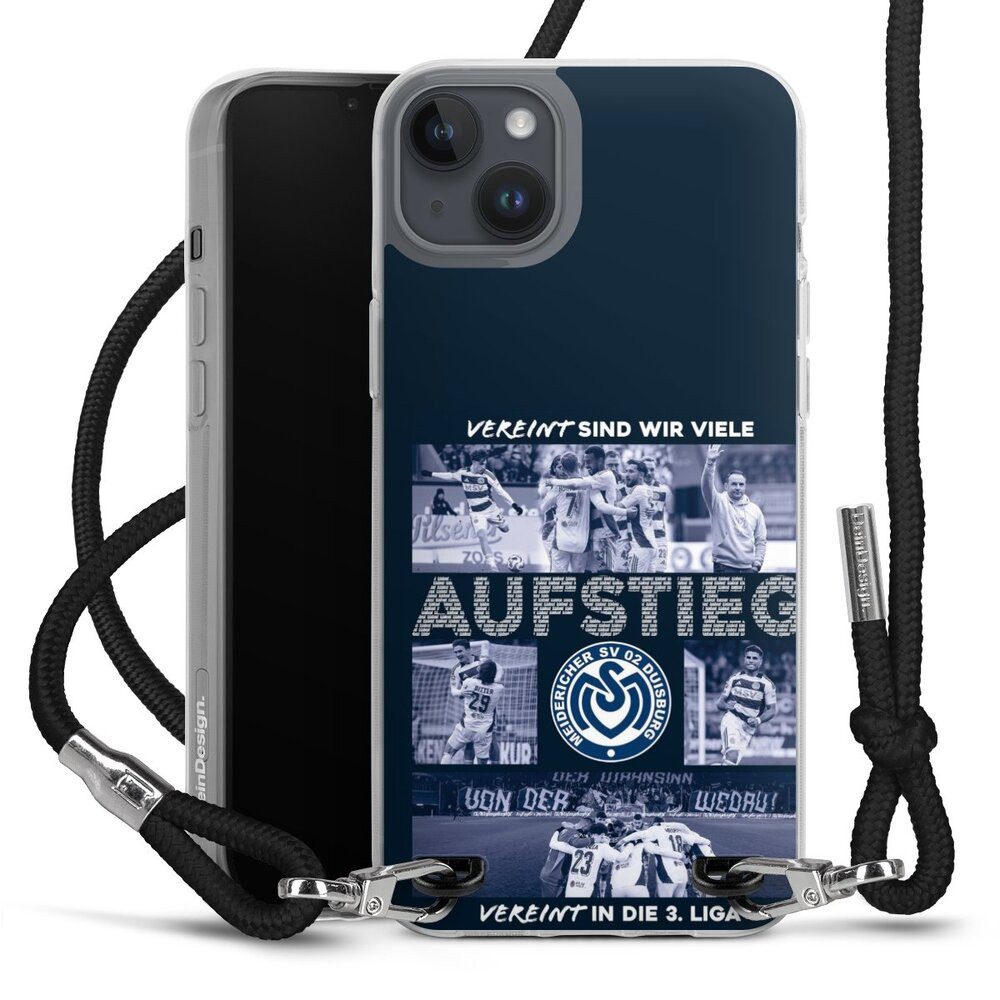 DeinDesign Handyhülle MSV Duisburg Aufstieg Offizielles Lizenzprodukt, Apple iPhone 14 Plus Handykette Hülle mit Band Case zum Umhängen