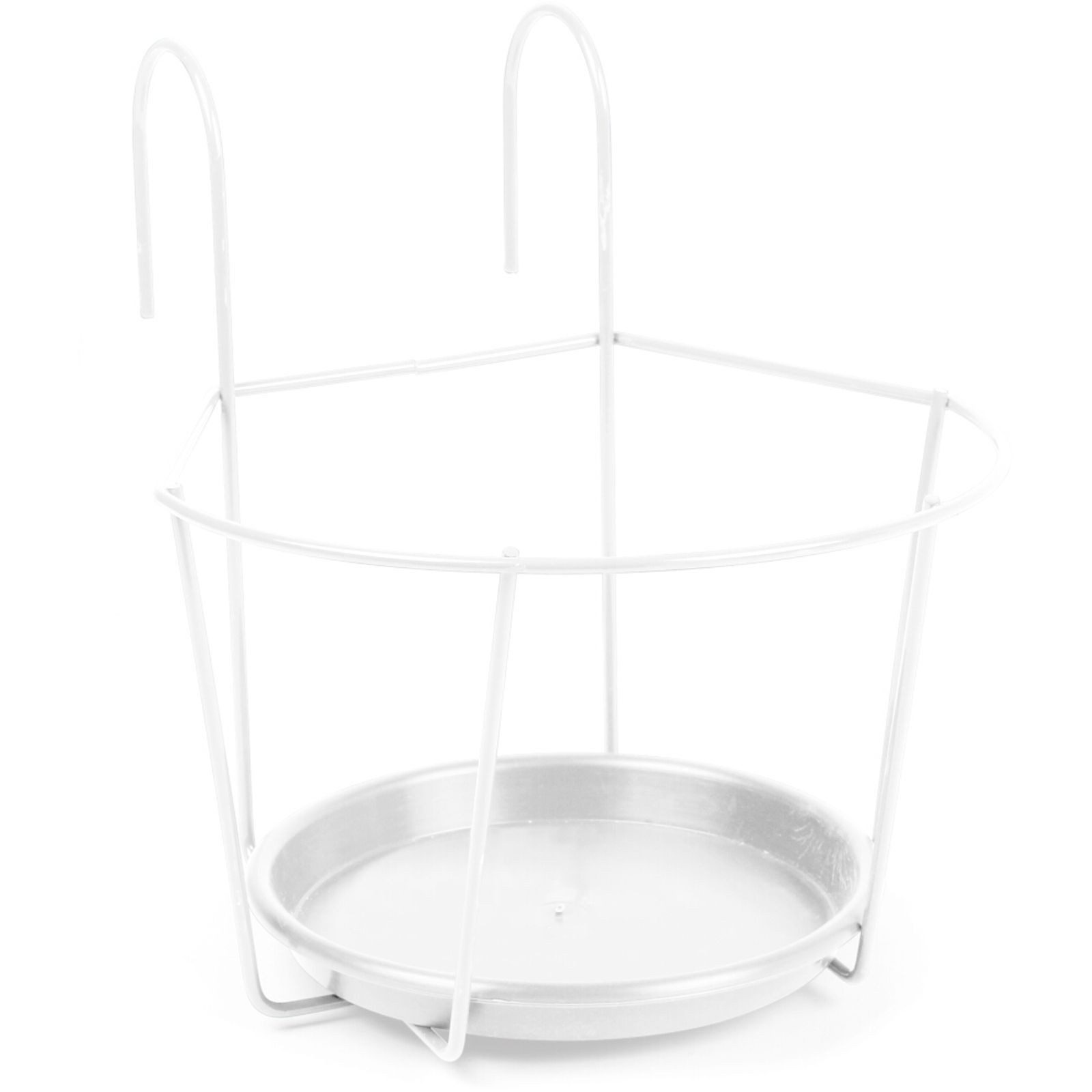 Jardifer Blumenkastenhalter Blumentopfhalter weiß Ø 22 cm zum Einhängen