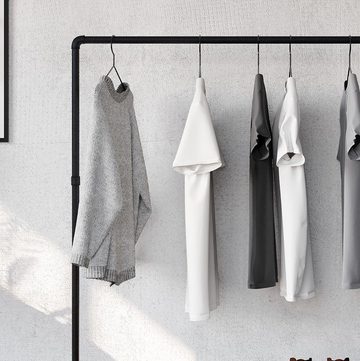 pamo. design Garderobenständer Schmaler Kleiderständer, (ohne Bohren), Offene und freistehende Kleiderstange