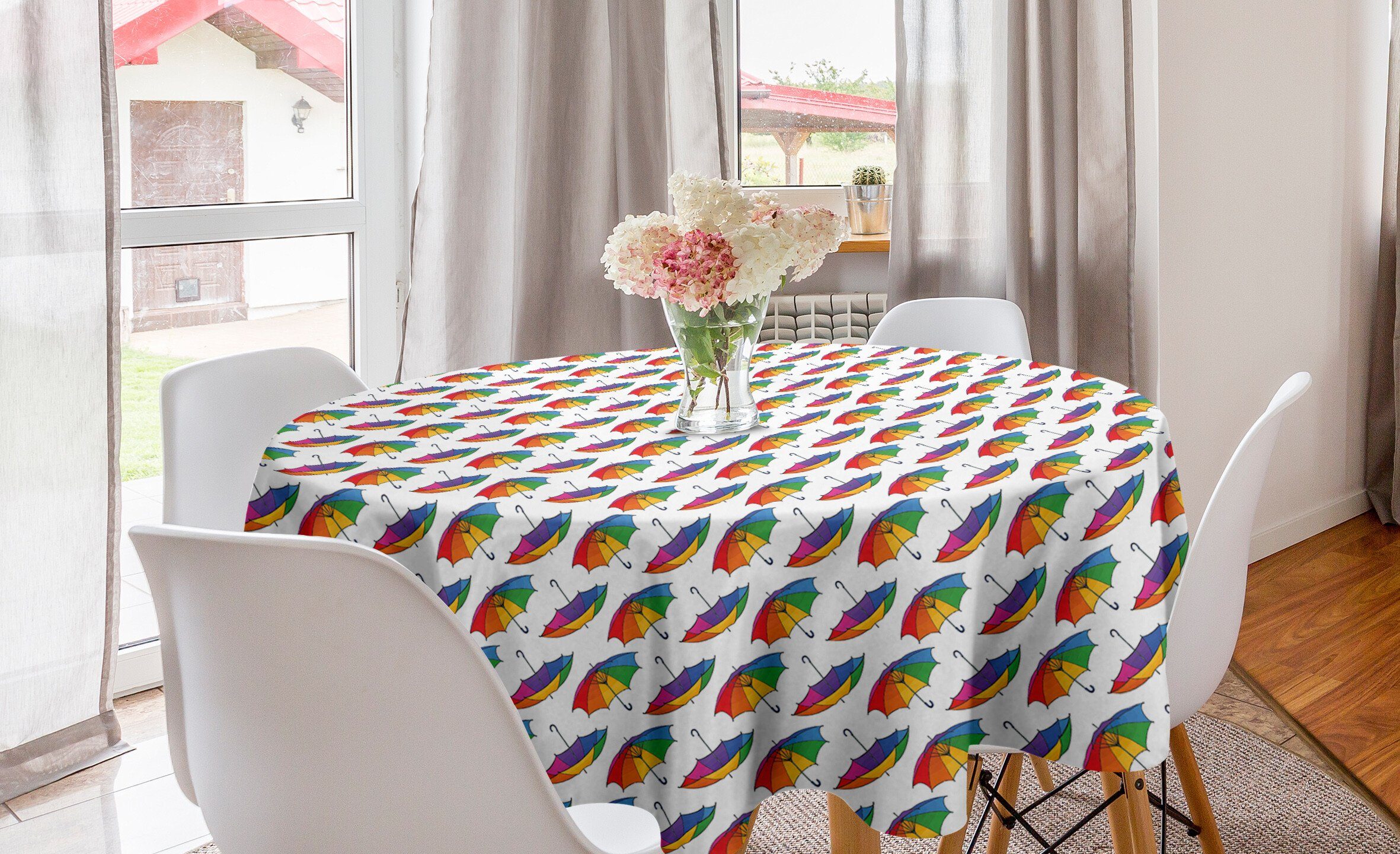 Abakuhaus Tischdecke Kreis Tischdecke Abdeckung für Esszimmer Küche Dekoration, Regenschirm LGBT Sonnenschirme Abbildung
