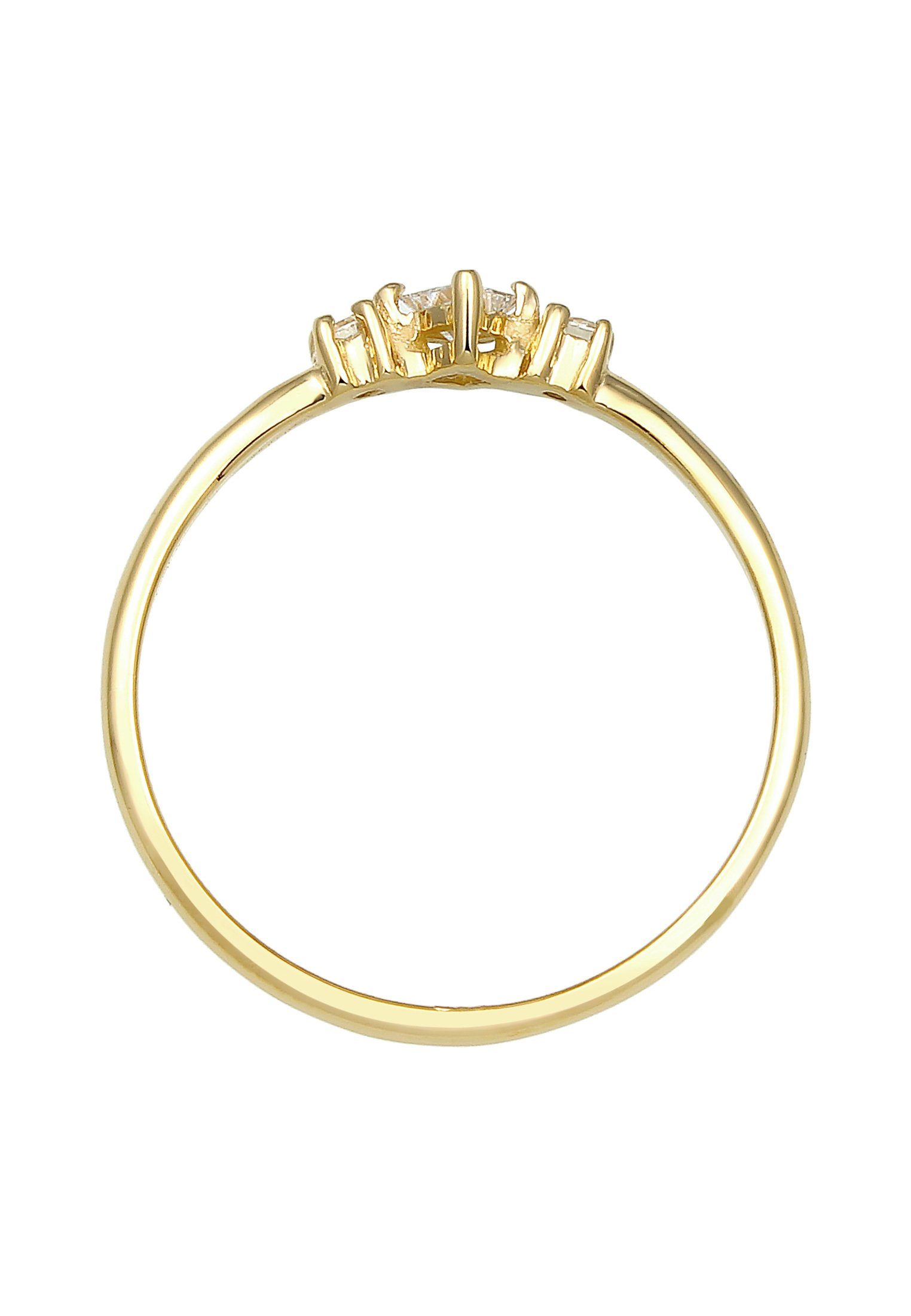 (0.13 ct) Verlobungsring DIAMONDS 585 Diamant Prinzessschliff Gelbgold Elli
