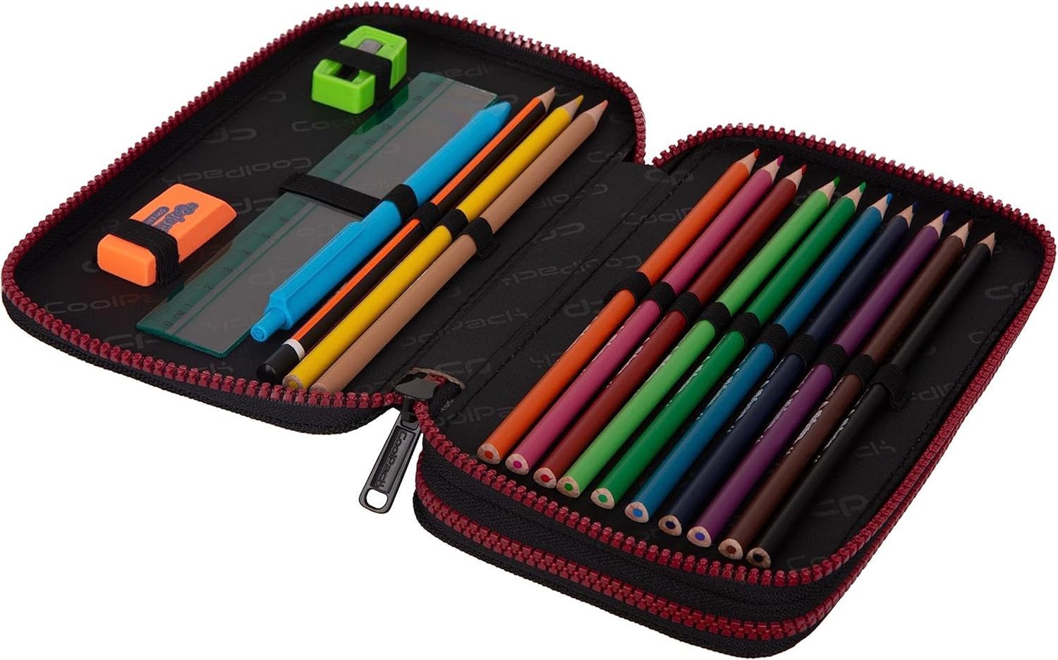 GOLDKIDS Federmäppchen COOLPACK 2-fache Federtasche Federmappe Street Art, (Graffiti 35-teilig Schüleretui Stifte und, 1-tlg., Pinsel Fanartikel inkl. Aufgabenheft), Federbox Etui Stiftetasche Schlamper-Etui Schul-Etui