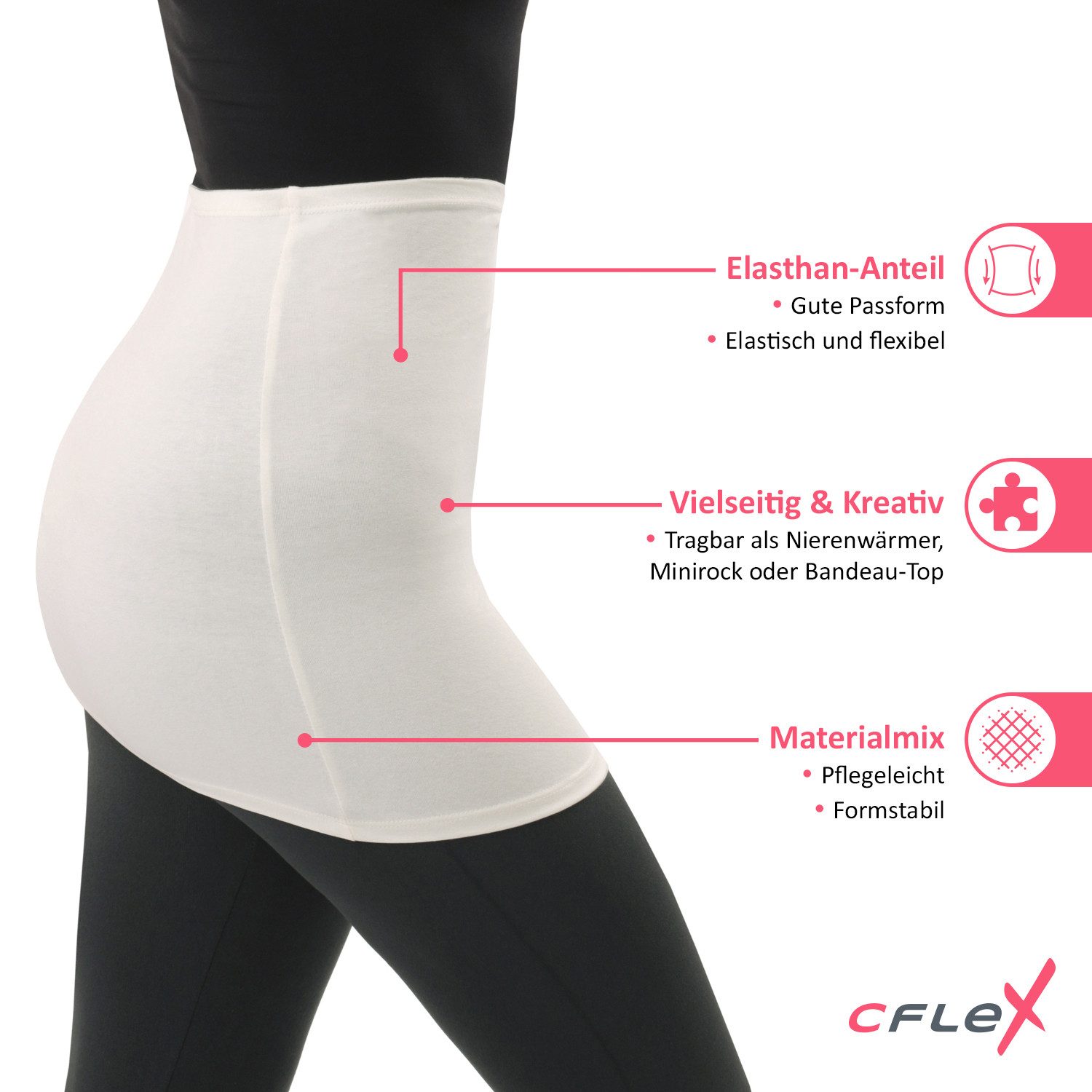 CFLEX Bandeautop Variotube Damen Tube-Oberteil, Shirtverlängerung & Minirock