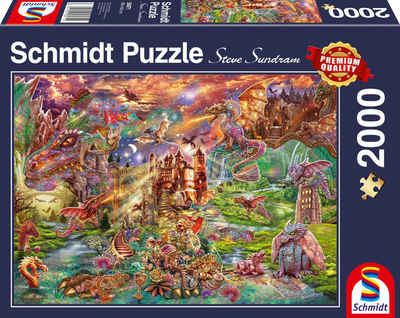 Schmidt Spiele Puzzle Der Schatz der Drachen, 2000 Puzzleteile, Made in Germany
