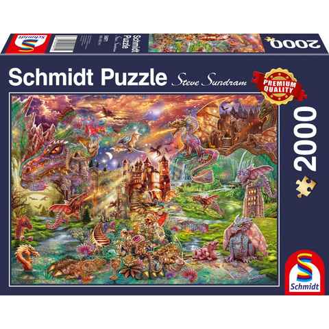 Schmidt Spiele Puzzle Der Schatz der Drachen, 2000 Puzzleteile, Made in Germany