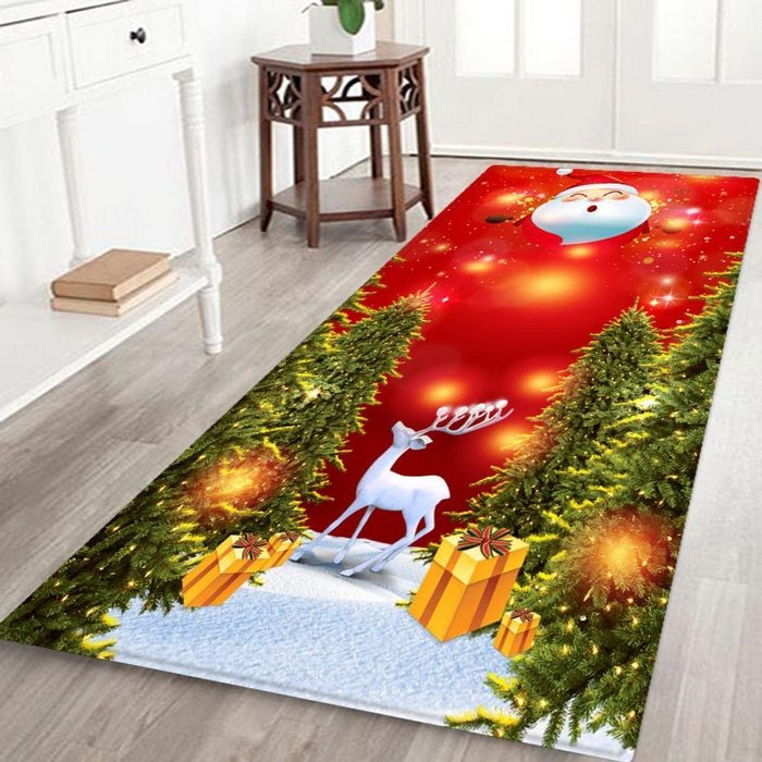 Fußmatte Weihnachtsteppich rutschfester 3D-gedruckter rutschfester Teppich FeelGlad